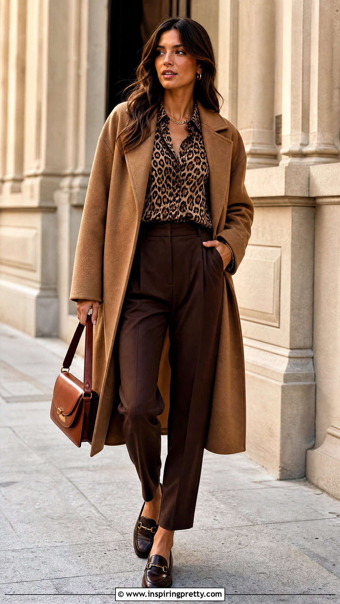 Cheetah Print Top With Monochrome Brown Layers - 50 cheetah print top outfit ideas