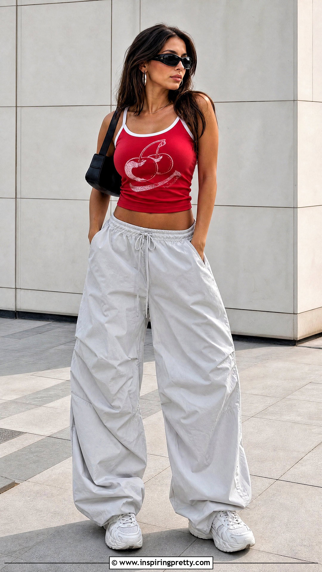 Cherry Coke Tank Top With Parachute Pants - 20 cherry coke tank top outfit ideas