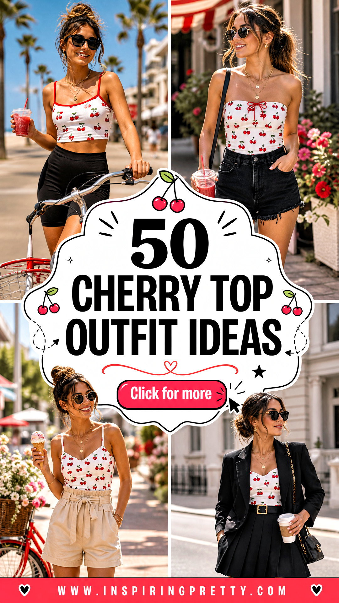 50 Cherry Top Outfit Ideas for Sweet Summer Street Style - 50 Cherry Top Outfit Ideas for Sweet Summer Street Style