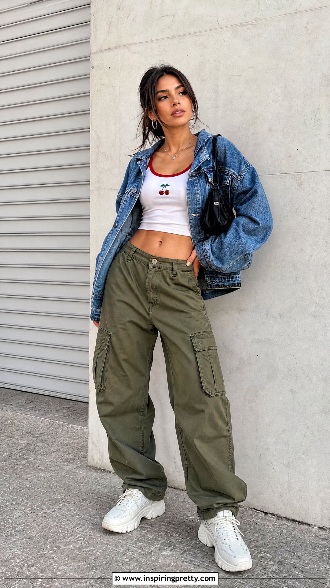 Cherry Top With Cargo Pants - 50 cherry top outfit ideas