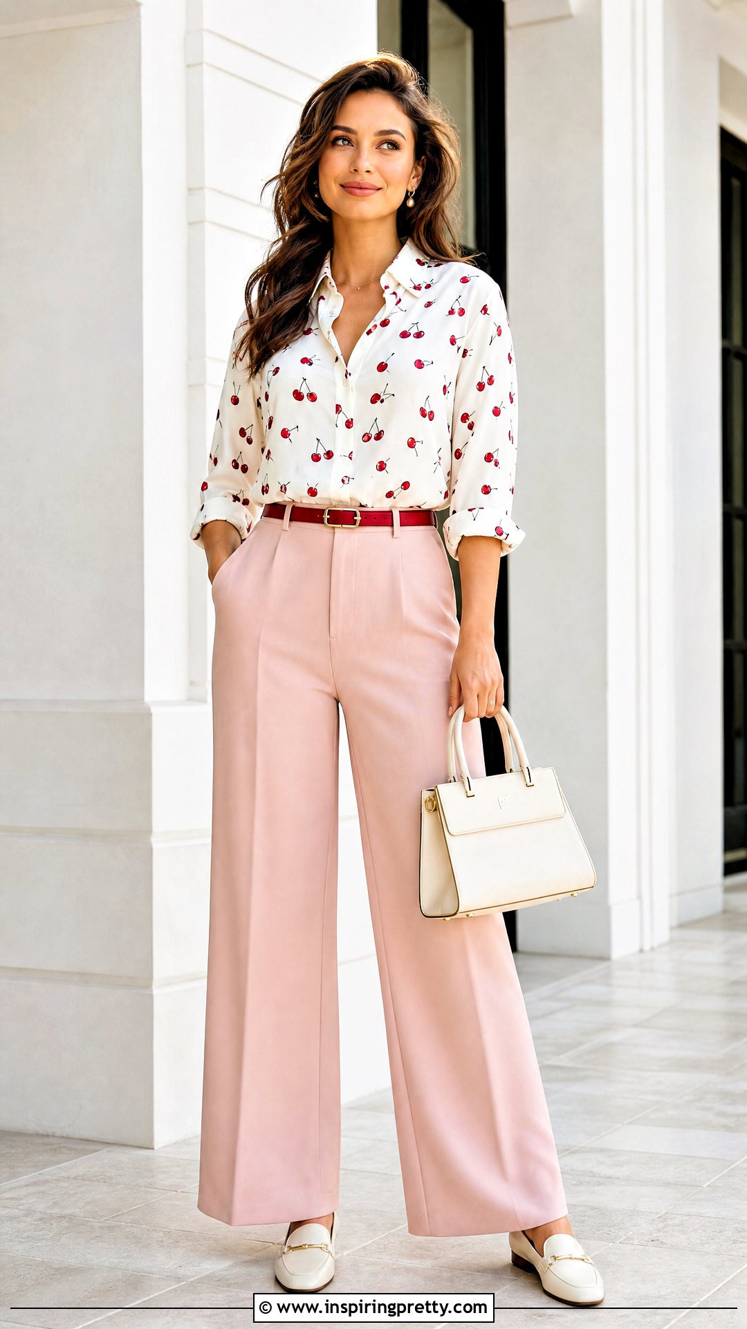 Cherry Top With Pink Trousers - 50 cherry top outfit ideas