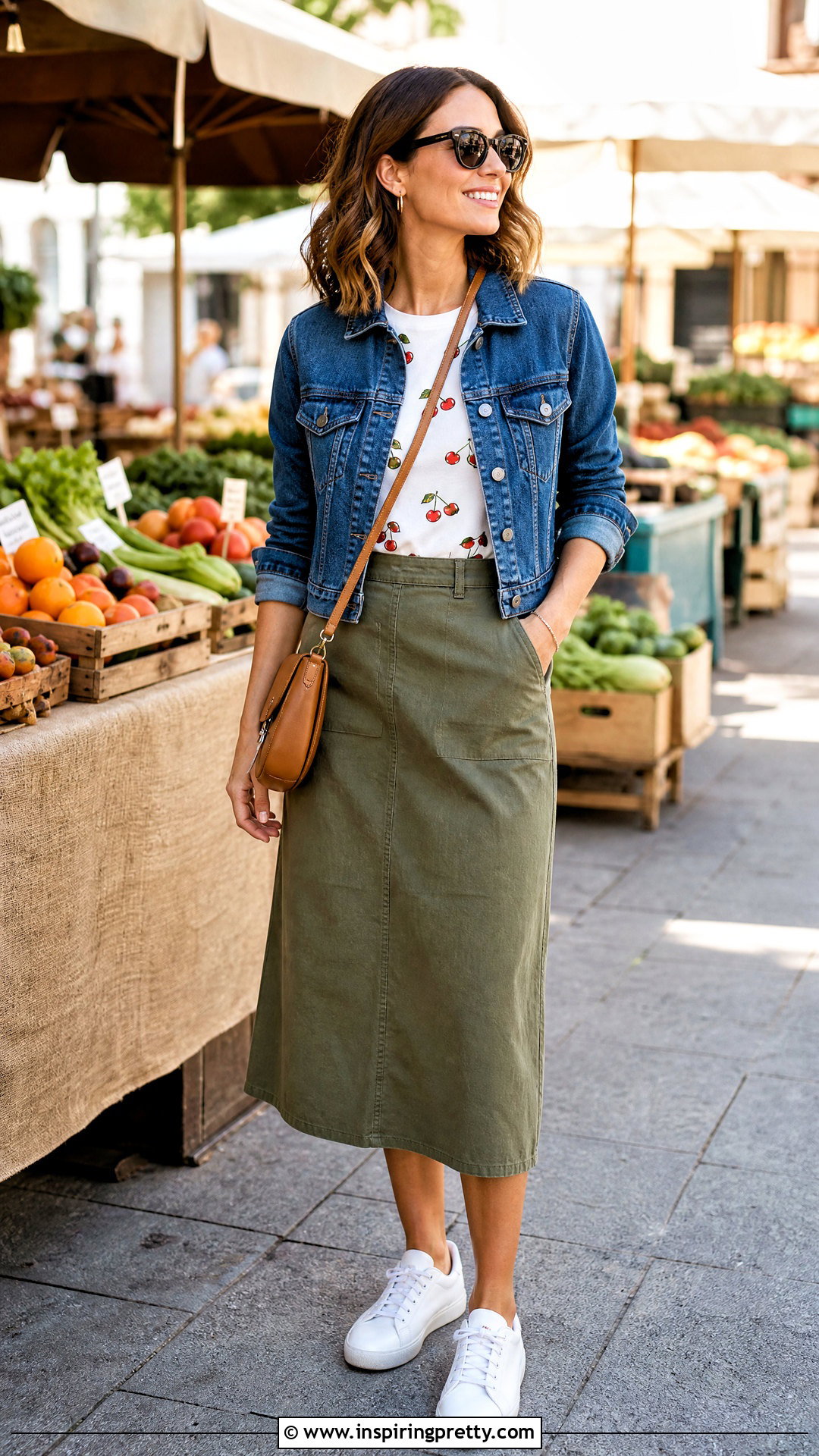 Cherry Top With Utility Skirt - 50 cherry top outfit ideas