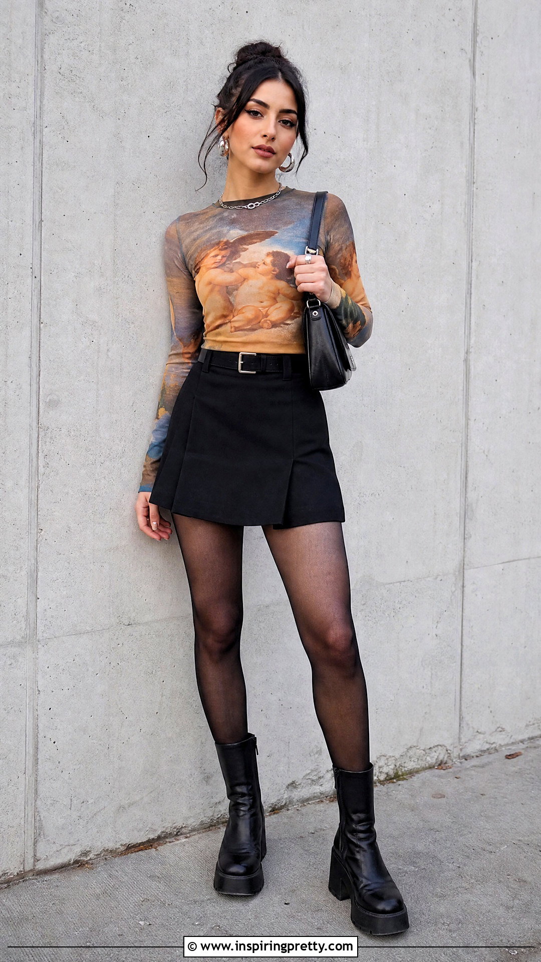 Cherub Top With Black Mini Skirt And Boots - 25 Cherub Top outfit ideas