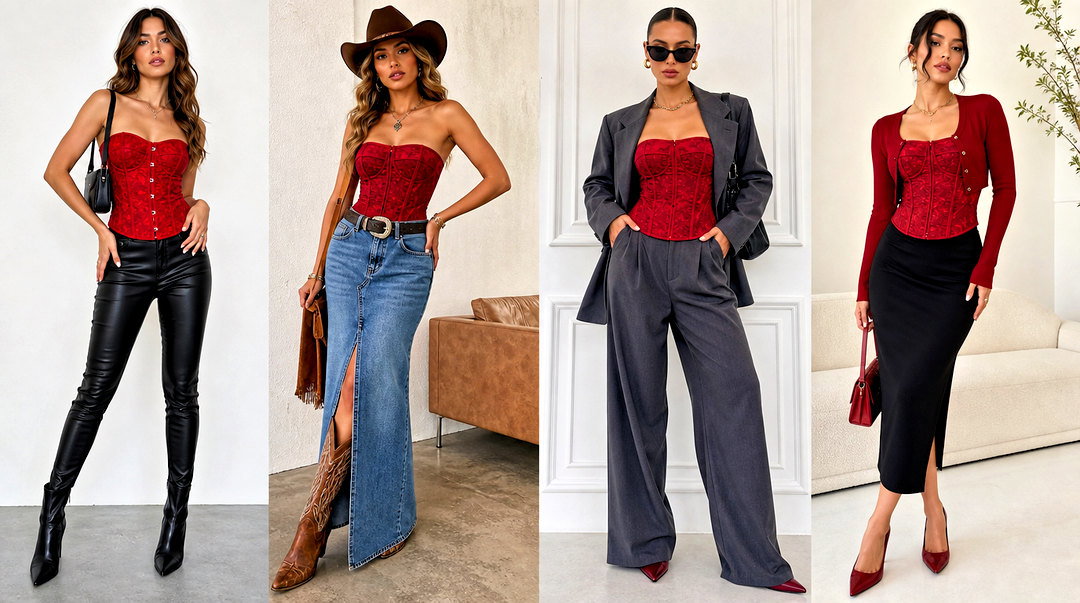 25 Chic Ways What To Wear With A Red Corset Top for Date Night