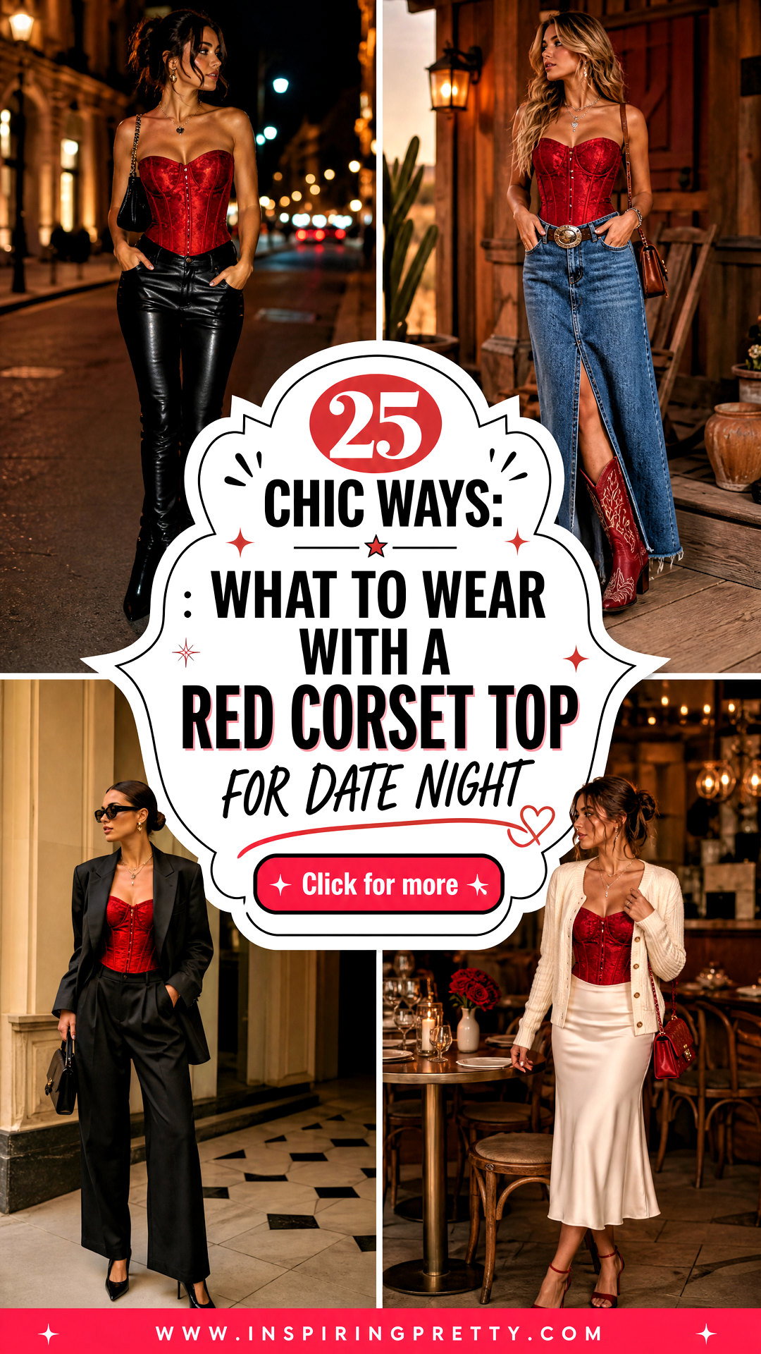 25 Chic Ways What To Wear With A Red Corset Top for Date Night - 25 Chic Ways: What To Wear With A Red Corset Top for Date Night