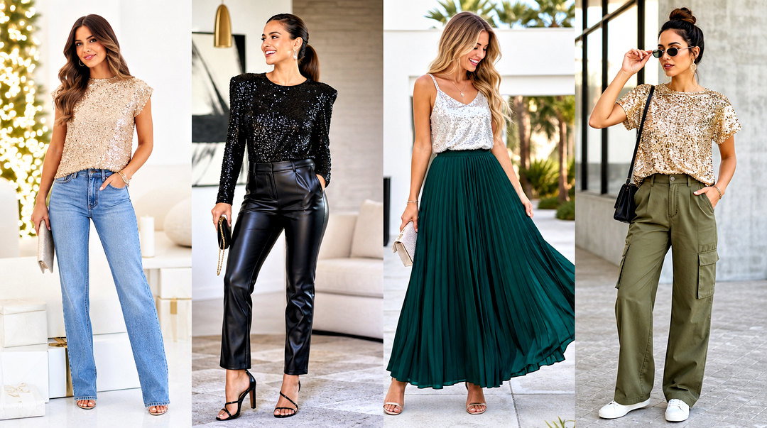 25 Chic Ways What To Wear With Sparkly Top for Parties