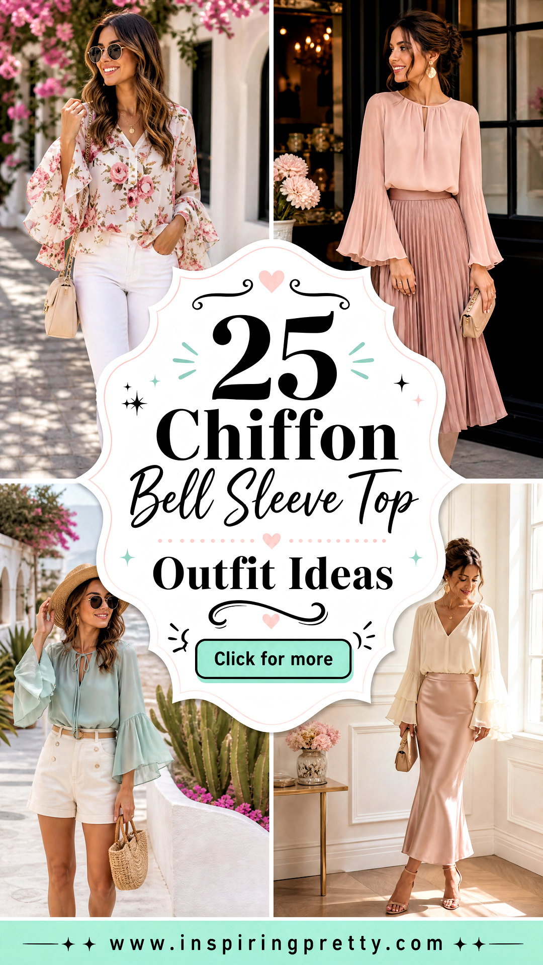 25 Chiffon Bell Sleeve Top Outfit Ideas for Romantic Style - 25 Chiffon Bell Sleeve Top Outfit Ideas for Romantic Style