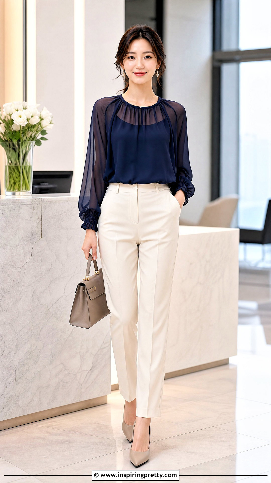 Chiffon Blouse With Camisole And Pants - 50 formal tops for women
