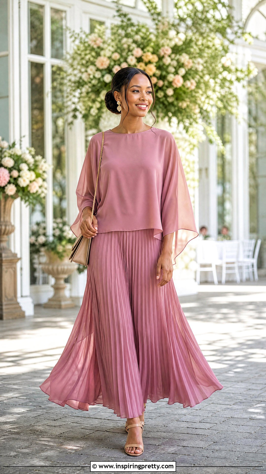 Chiffon Bubu Top And Pleated Skirt Outfit - 50 bubu top and skirt outfits