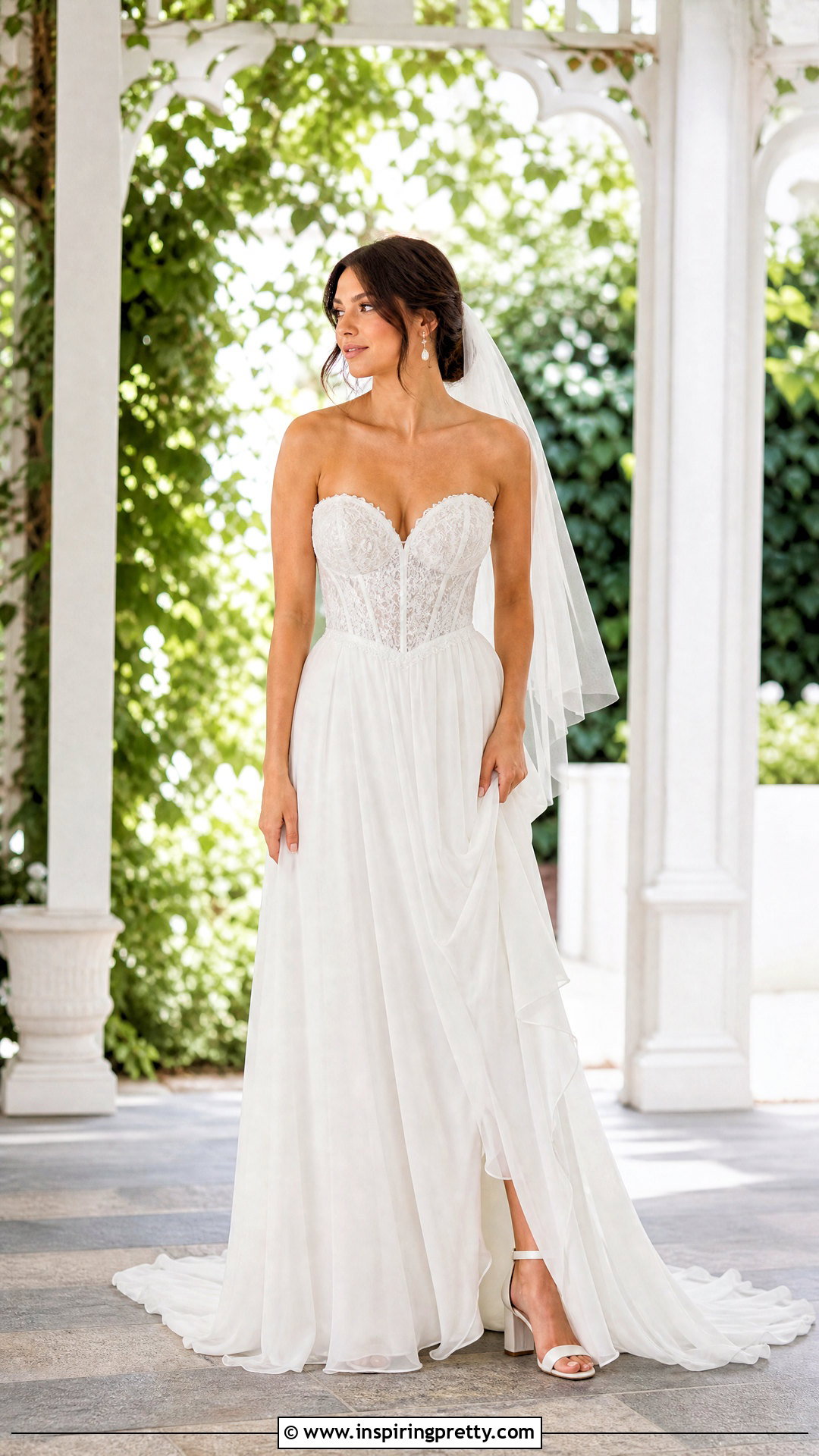 Chiffon Bustier Wedding Dress - 25 wedding dress with bustier top outfit ideas