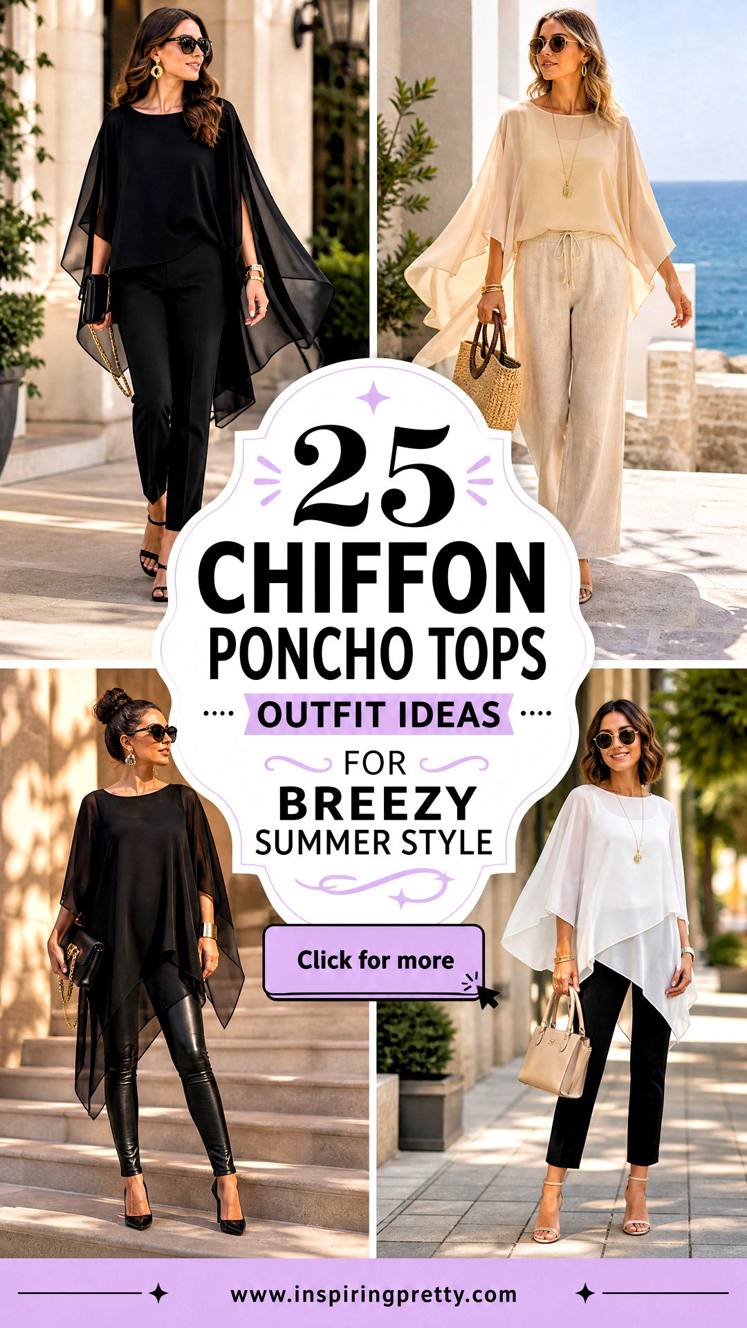 25 Chiffon Poncho Tops Outfit Ideas for Breezy Summer Style - 25 Chiffon Poncho Tops Outfit Ideas for Breezy Summer Style