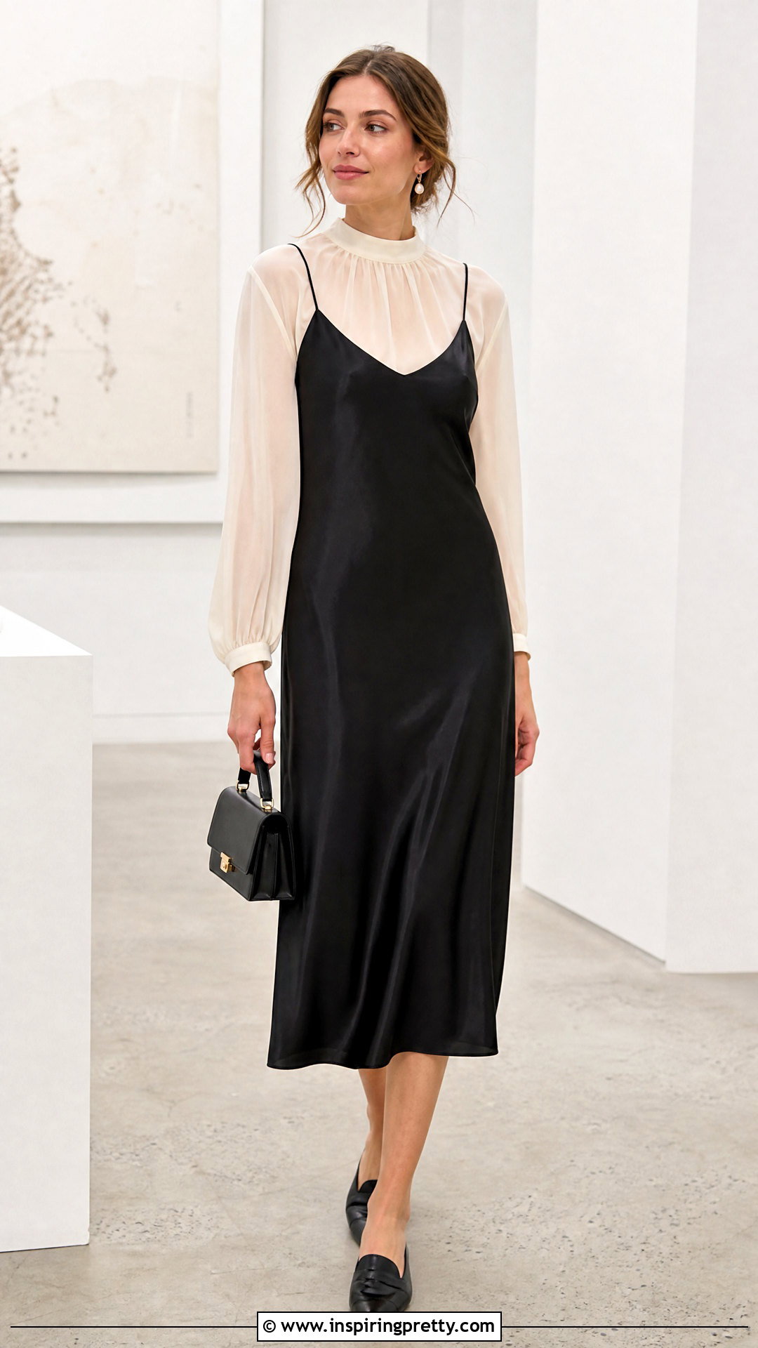 Chiffon Top Under A Slip Dress - 50 chiffon tops outfit ideas