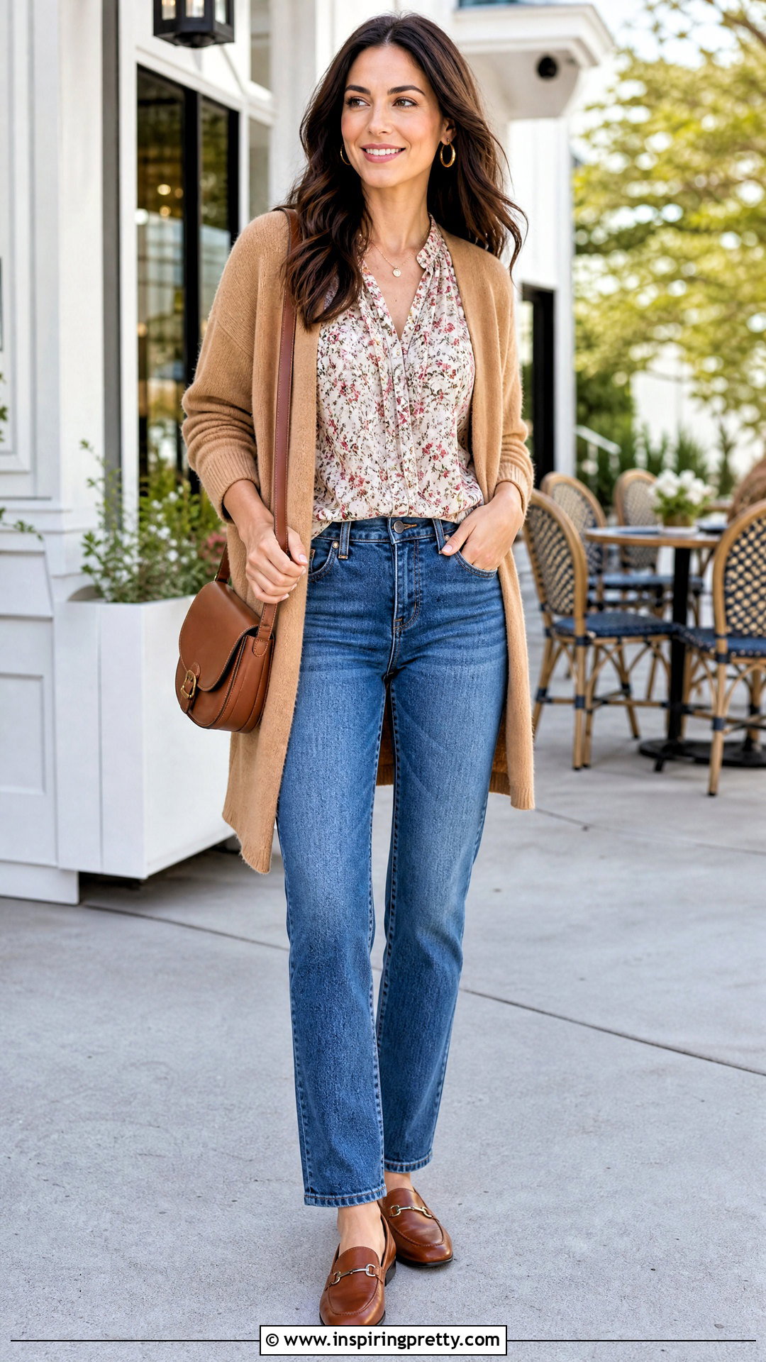 Chiffon Top With Cardigan And Jeans - 50 Chiffon Top outfit ideas