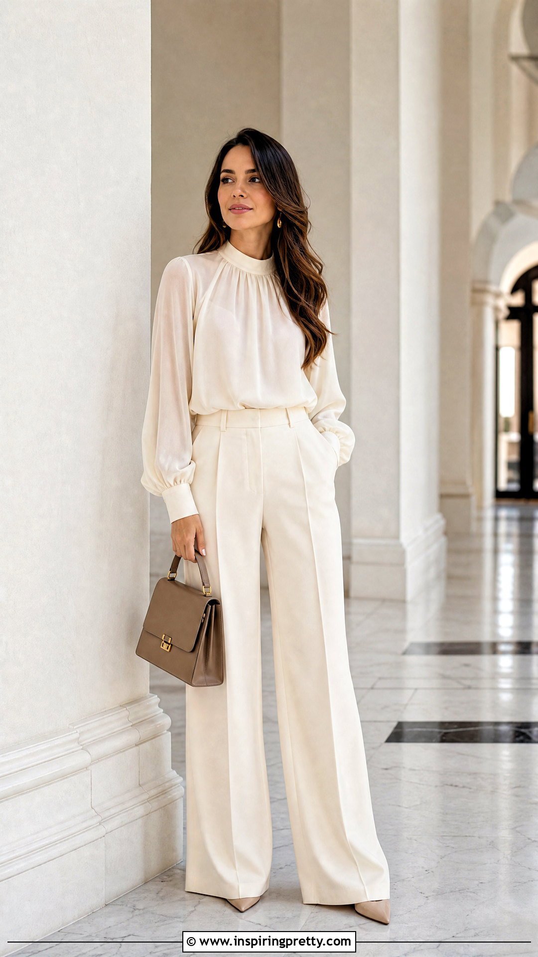 Chiffon Top With Monochrome Pants - 50 chiffon top styles