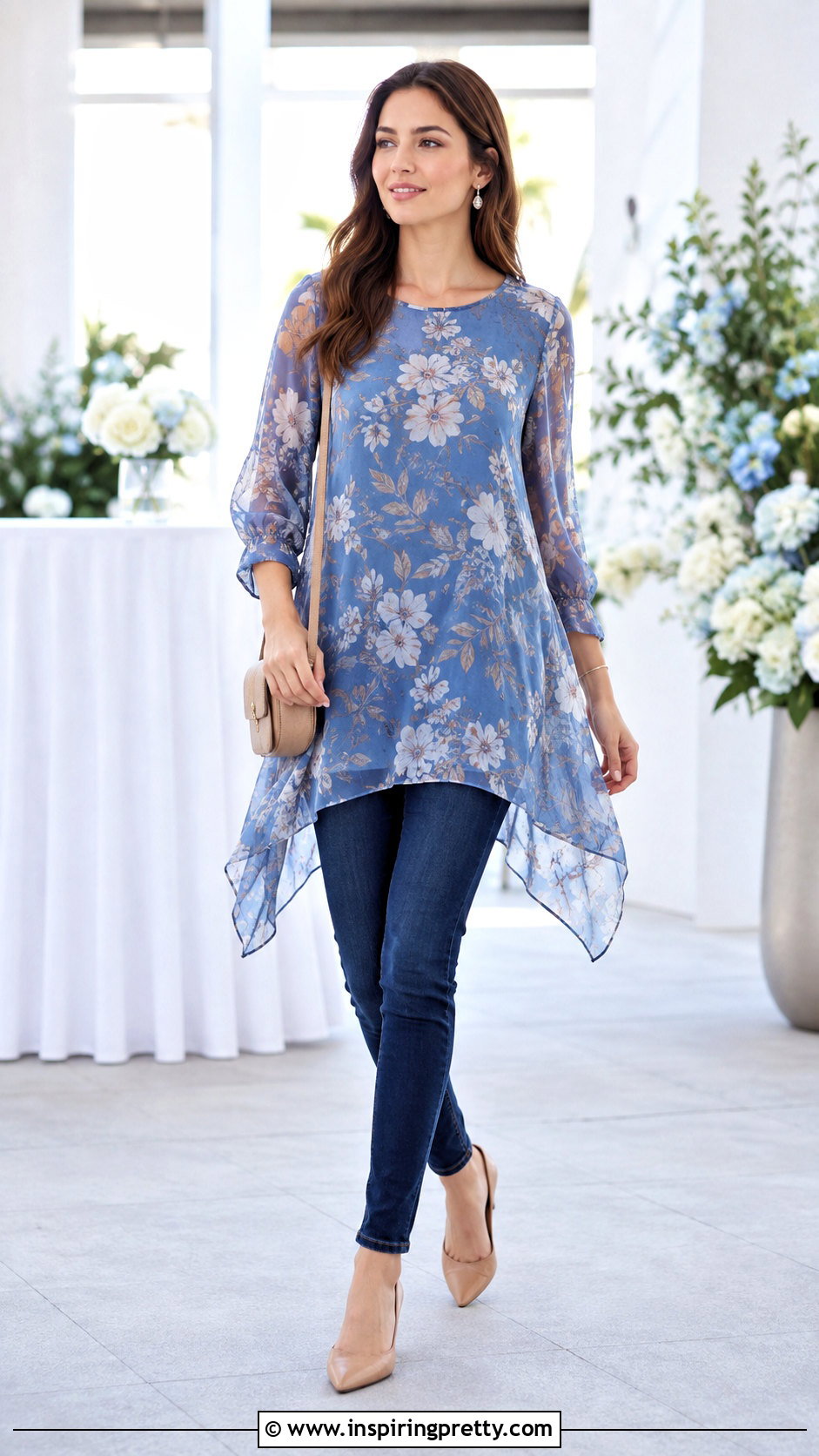 Chiffon Tunic Top With Skinny Jeans - 50 tunic tops with jeans