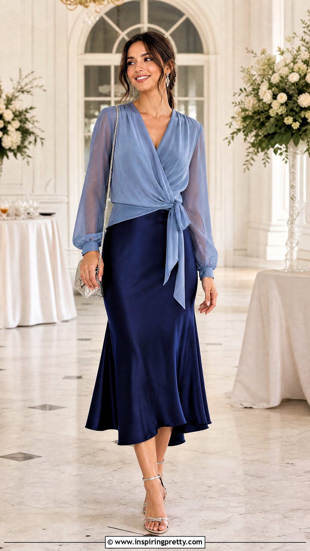 Chiffon Wrap Top With Satin Skirt - 50 wrap tops for women
