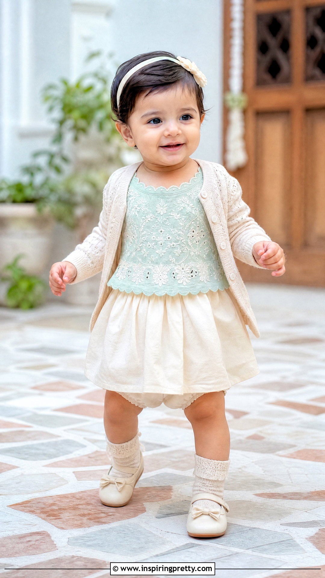 Chikankari Baby Skirt Top Set - 50 baby skirt top designs