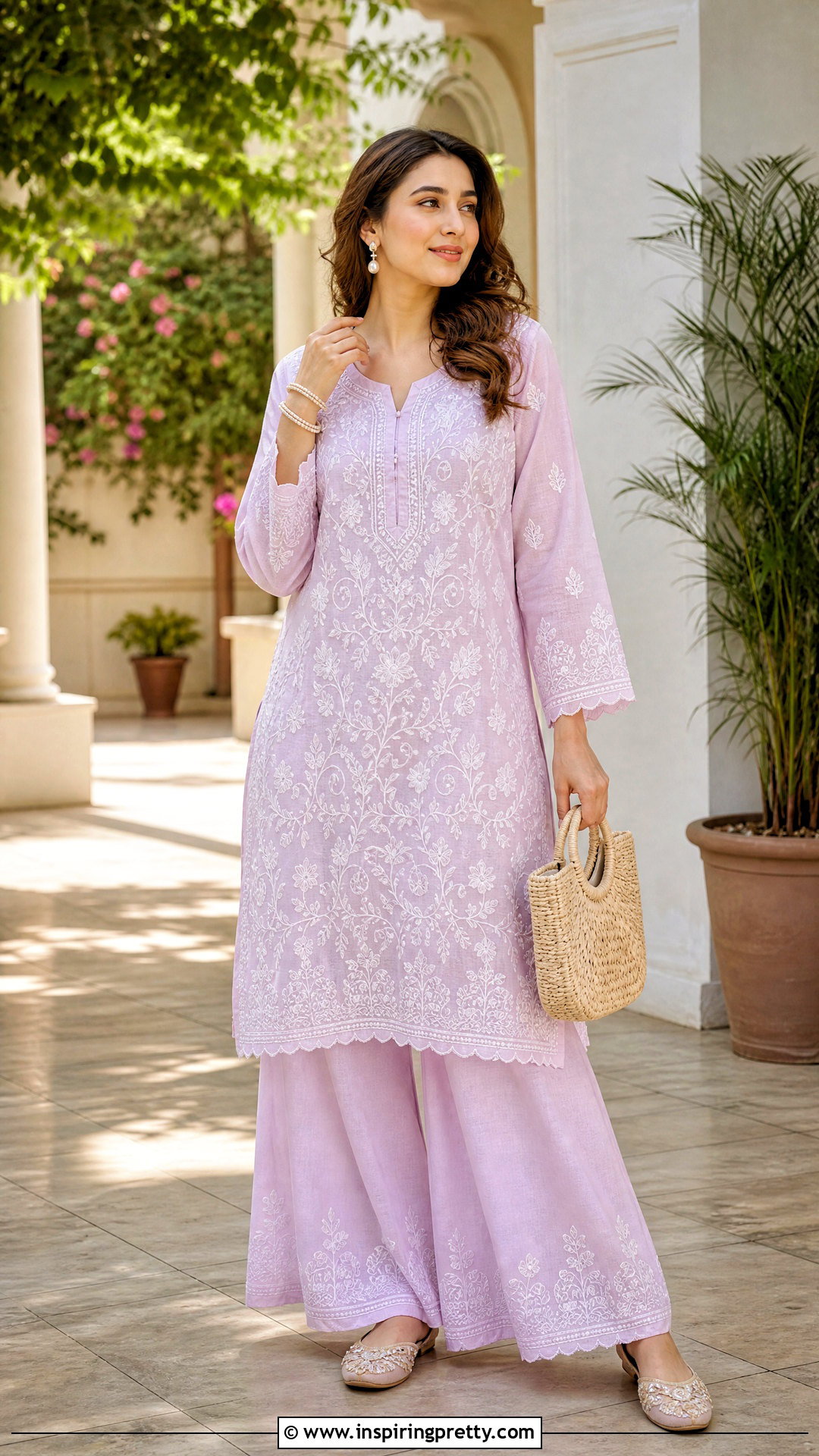 Chikankari Top With Plazo - 50 plazo top designs