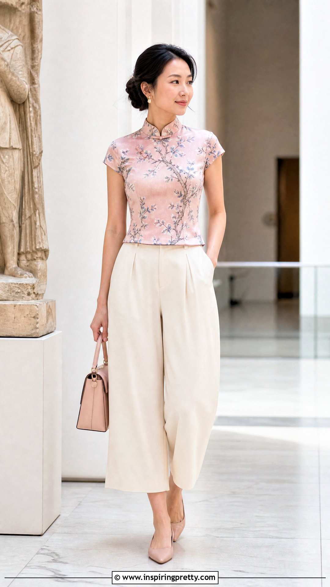 Chinoiserie Top With Culottes - 25 chinoiserie top outfit ideas