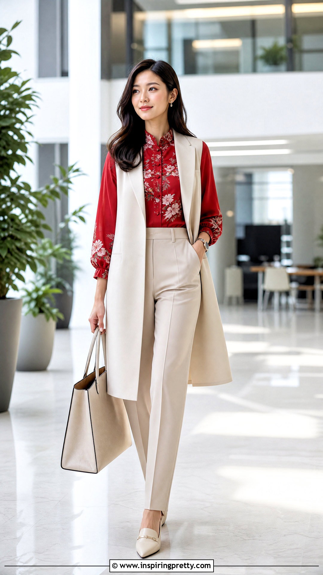 Chinoiserie Top With Longline Vest And Trousers - 25 chinoiserie top outfit ideas