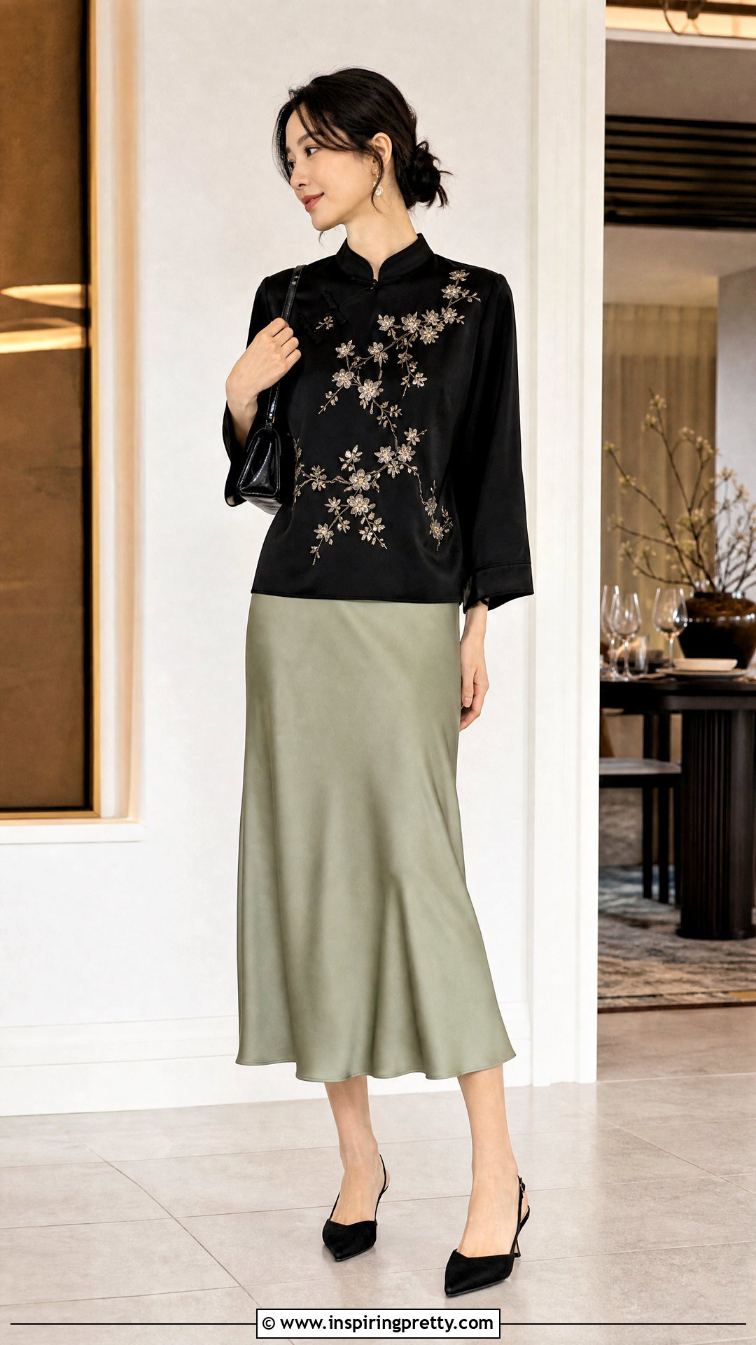 Chinoiserie Top With Slip Skirt - 25 chinoiserie top outfit ideas