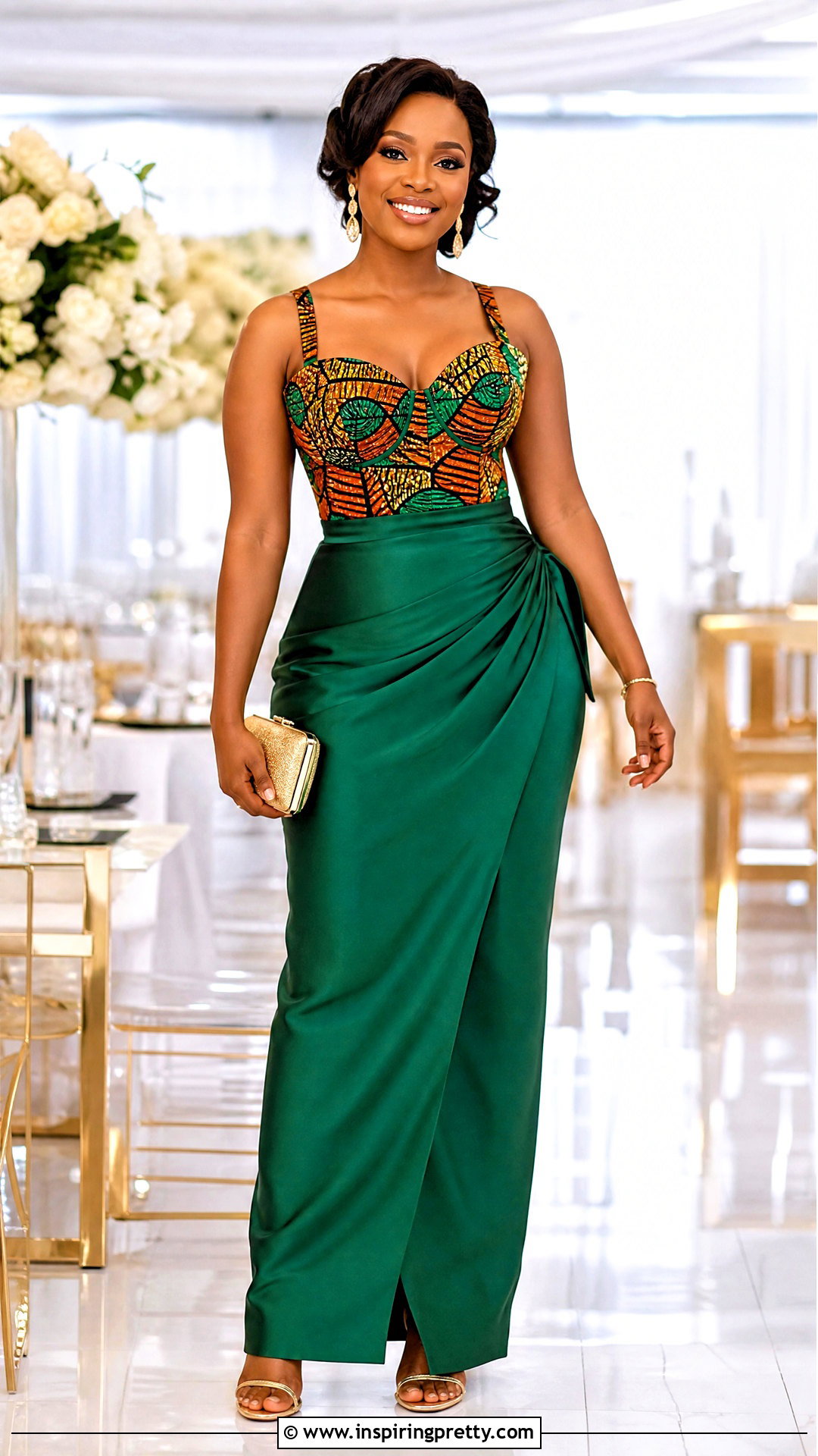 Chitenge Bustier Top With High Waisted Maxi Skirt - 50 chitenge tops for ladies