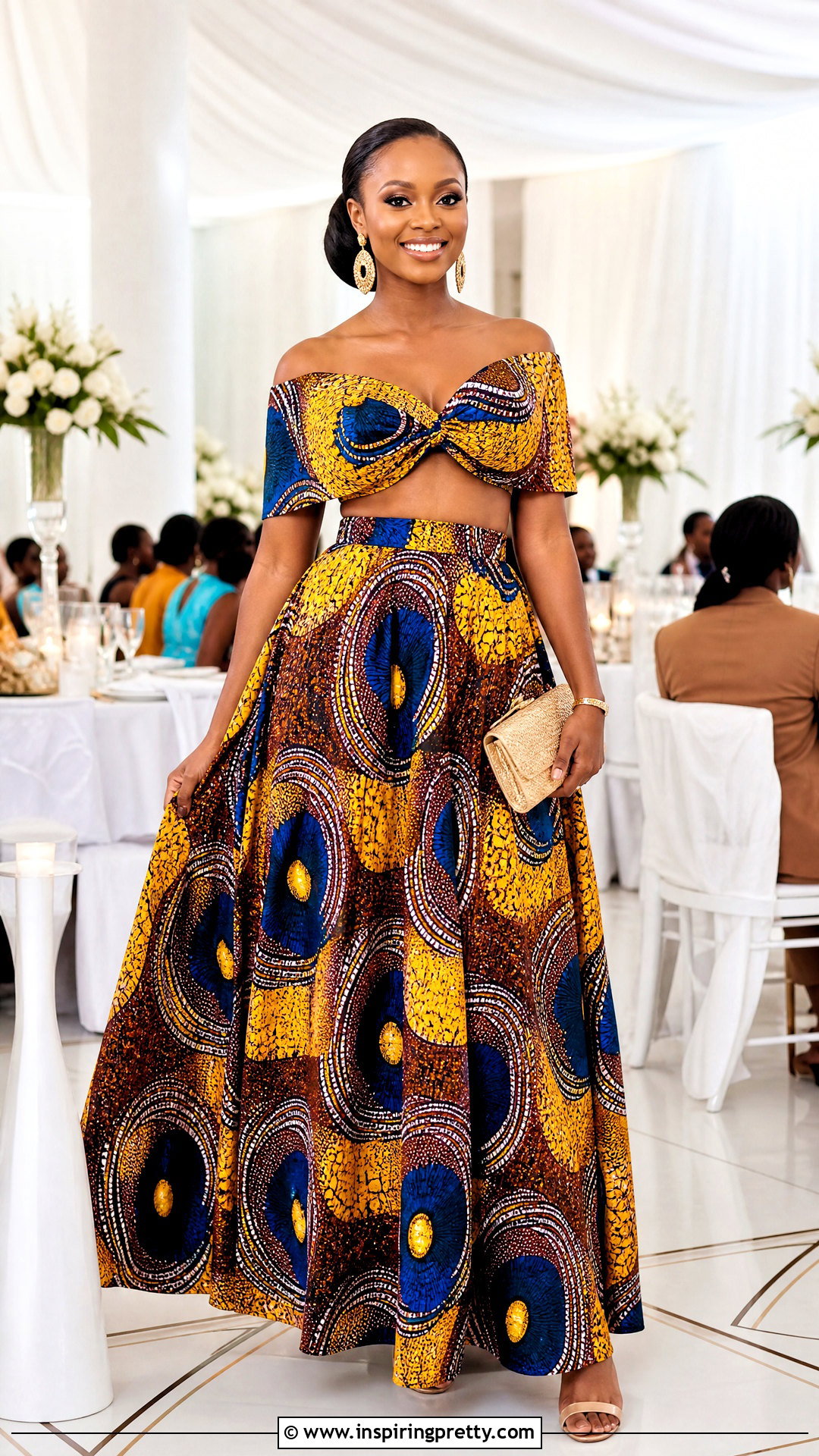 Chitenge Crop Top With Matching Maxi Skirt - 50 chitenge tops for ladies