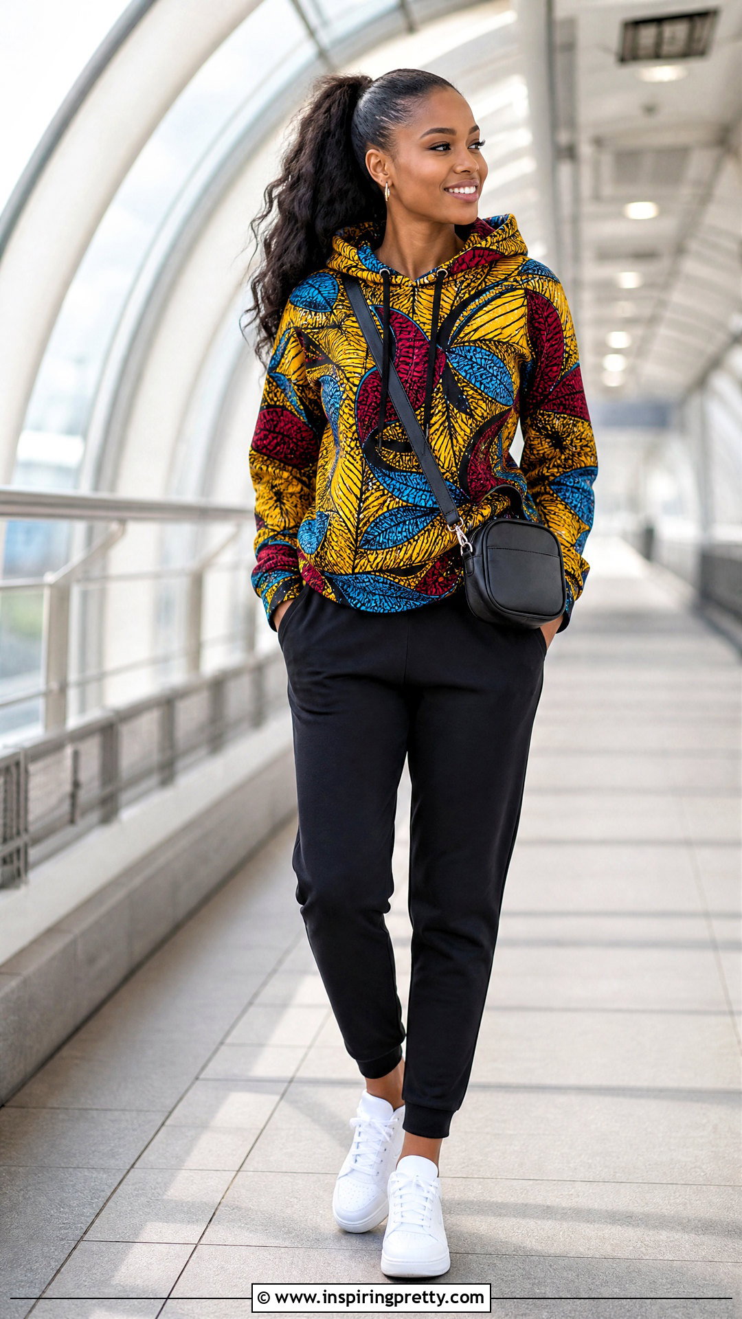 Chitenge Hoodie Top With Jogger Pants - 50 chitenge tops for ladies