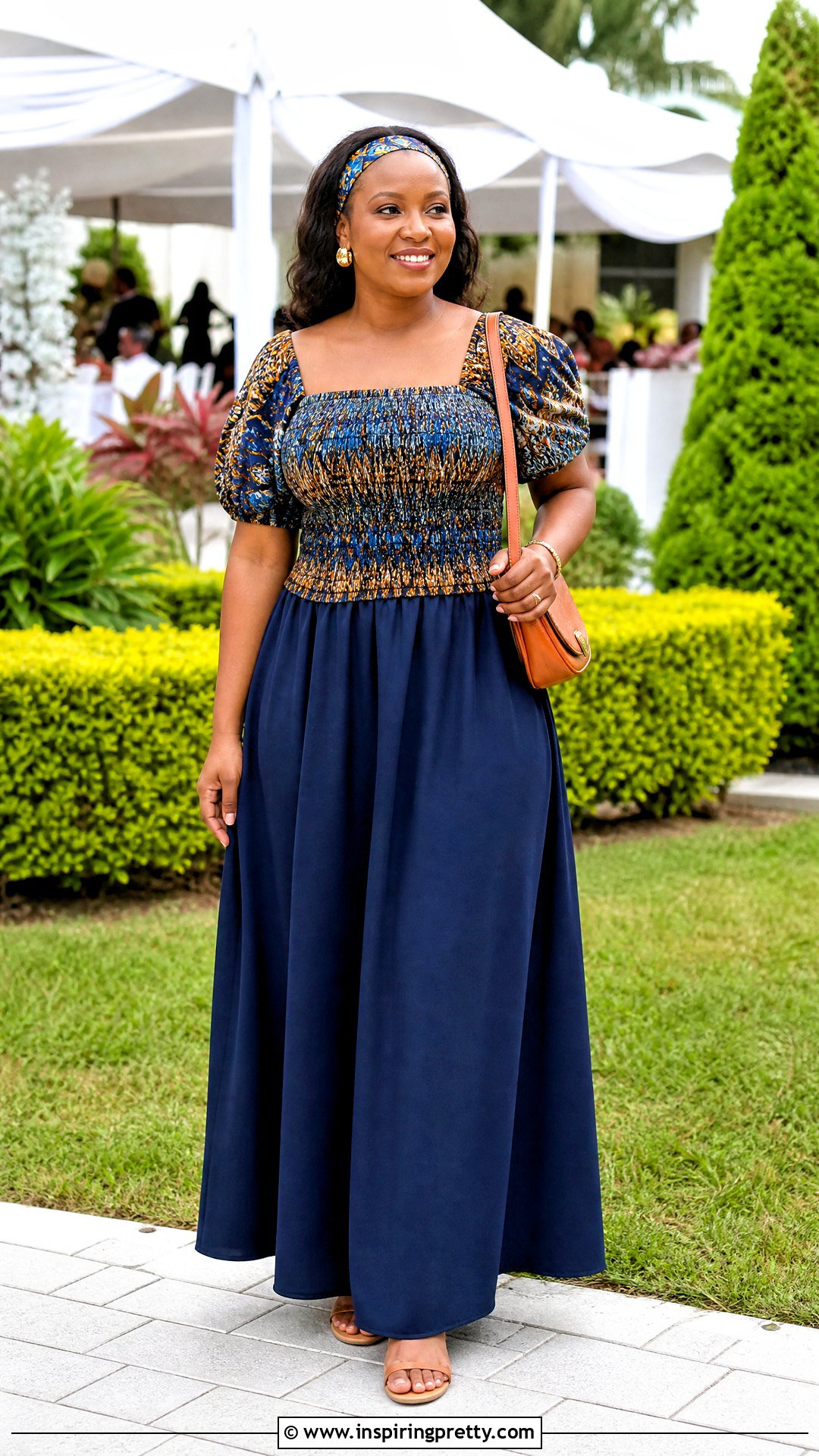 Chitenge Smocked Top With Maxi Skirt - 50 chitenge tops for ladies