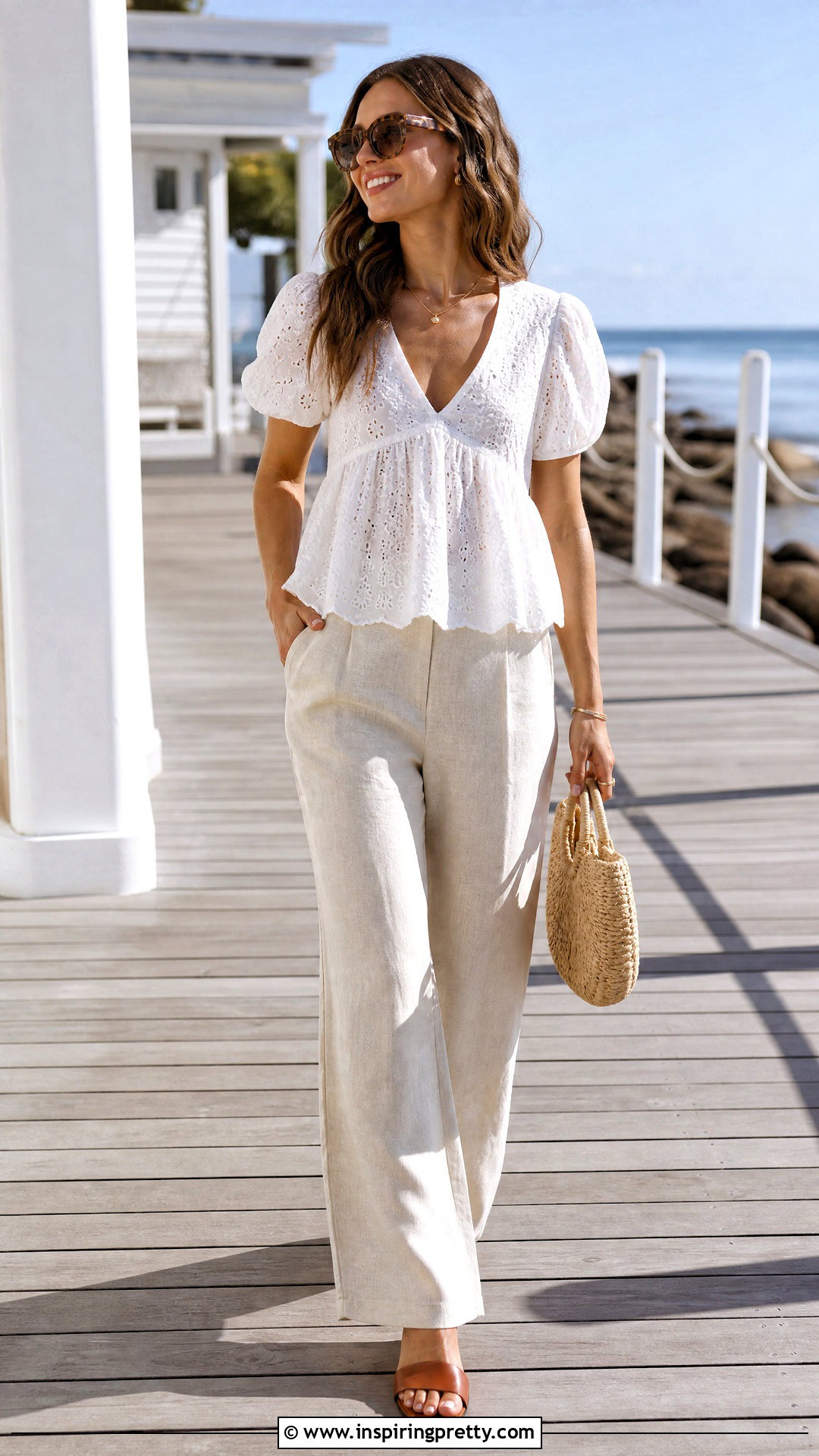 Cider Babydoll Top With Linen Pants - 25 cider babydoll top outfit ideas
