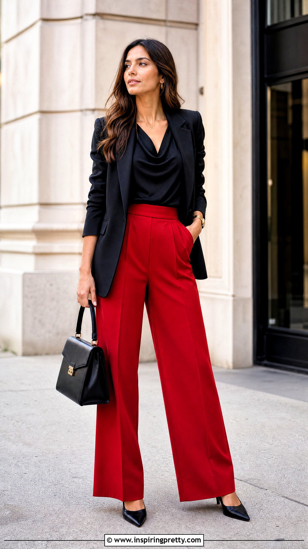 Cider Black Top With Red Pants - 25 Cider Black Top outfit ideas