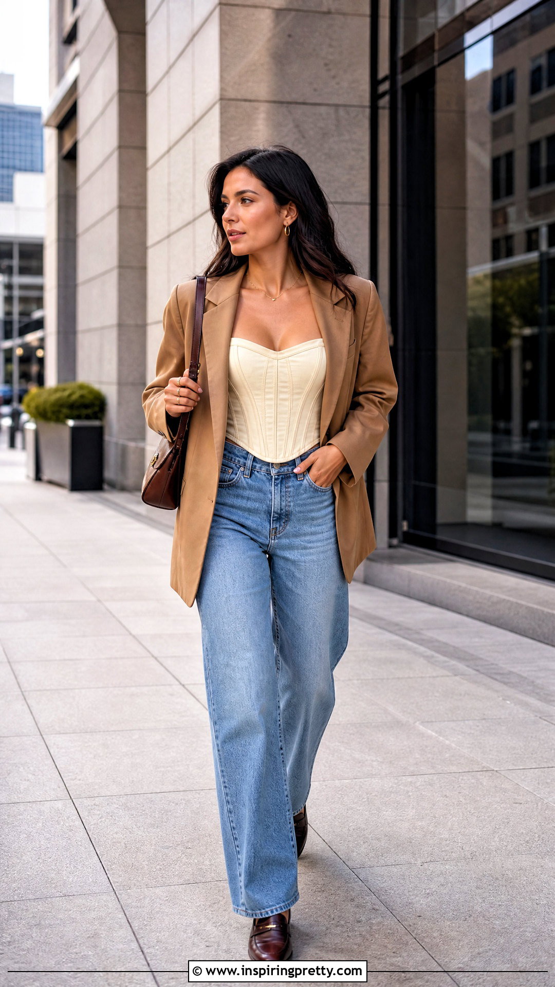 Cider Corset Top With Oversized Blazer And Jeans - 25 Cider Corset Top outfit ideas