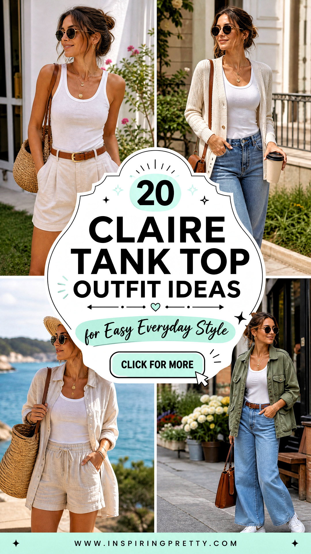 20 Claire Tank Top Outfit Ideas for Easy Everyday Style - 20 Claire Tank Top Outfit Ideas for Easy Everyday Style