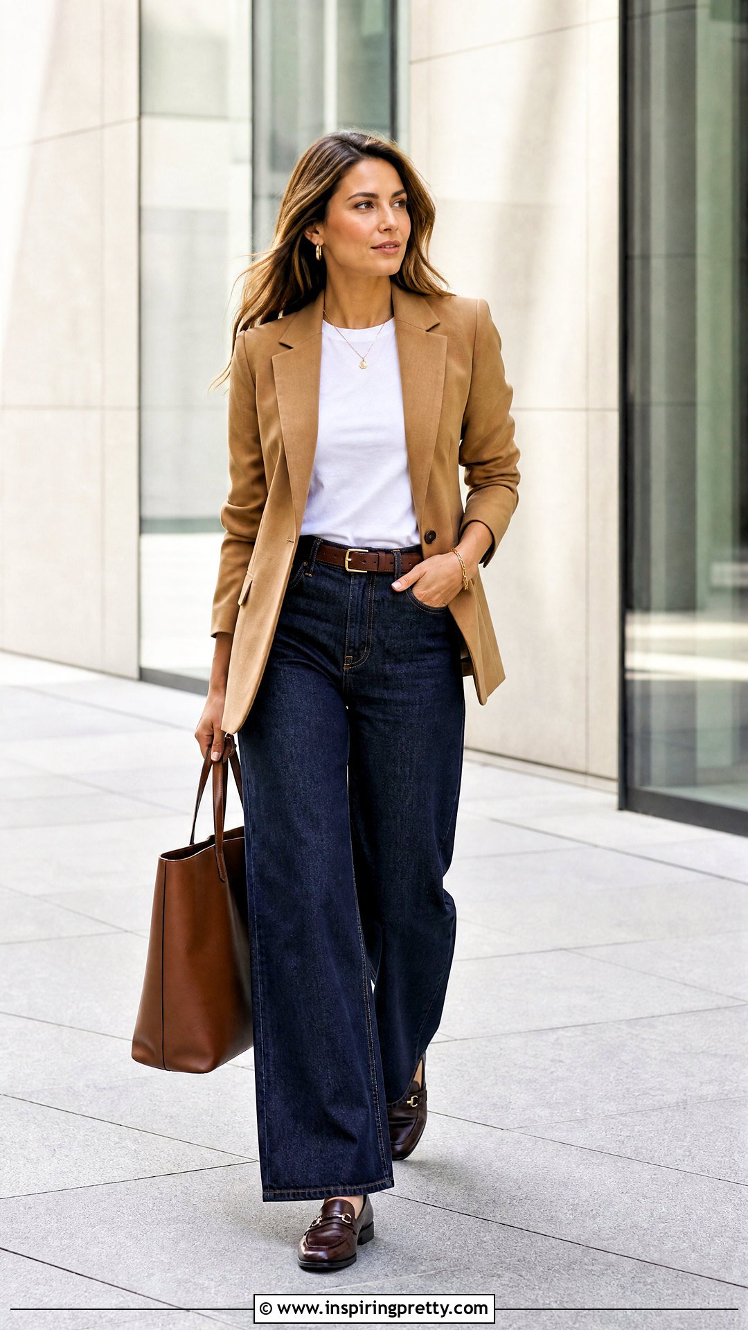 Classic Blazer With Wide Leg Jeans - 50 tops to wear with wide leg jeans