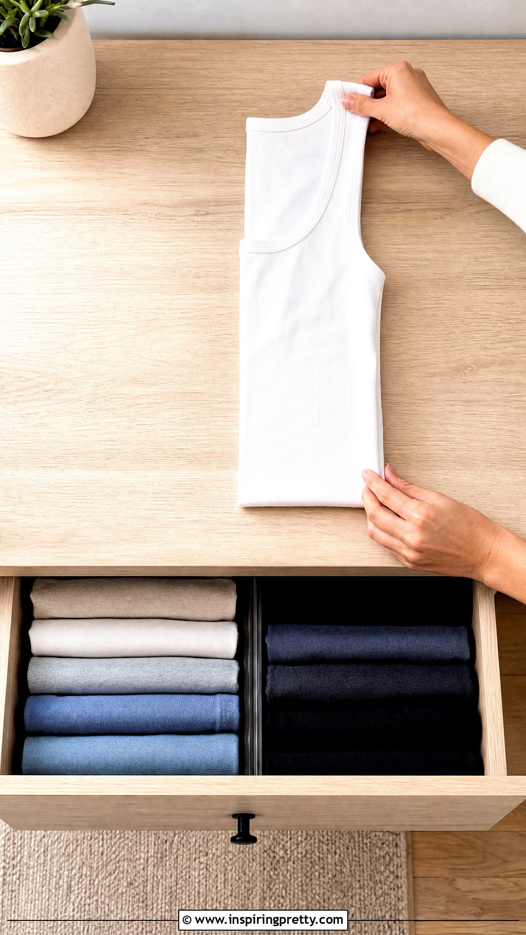 Classic Tank Top Fold - how to fold tank tops for storage (20 ways)