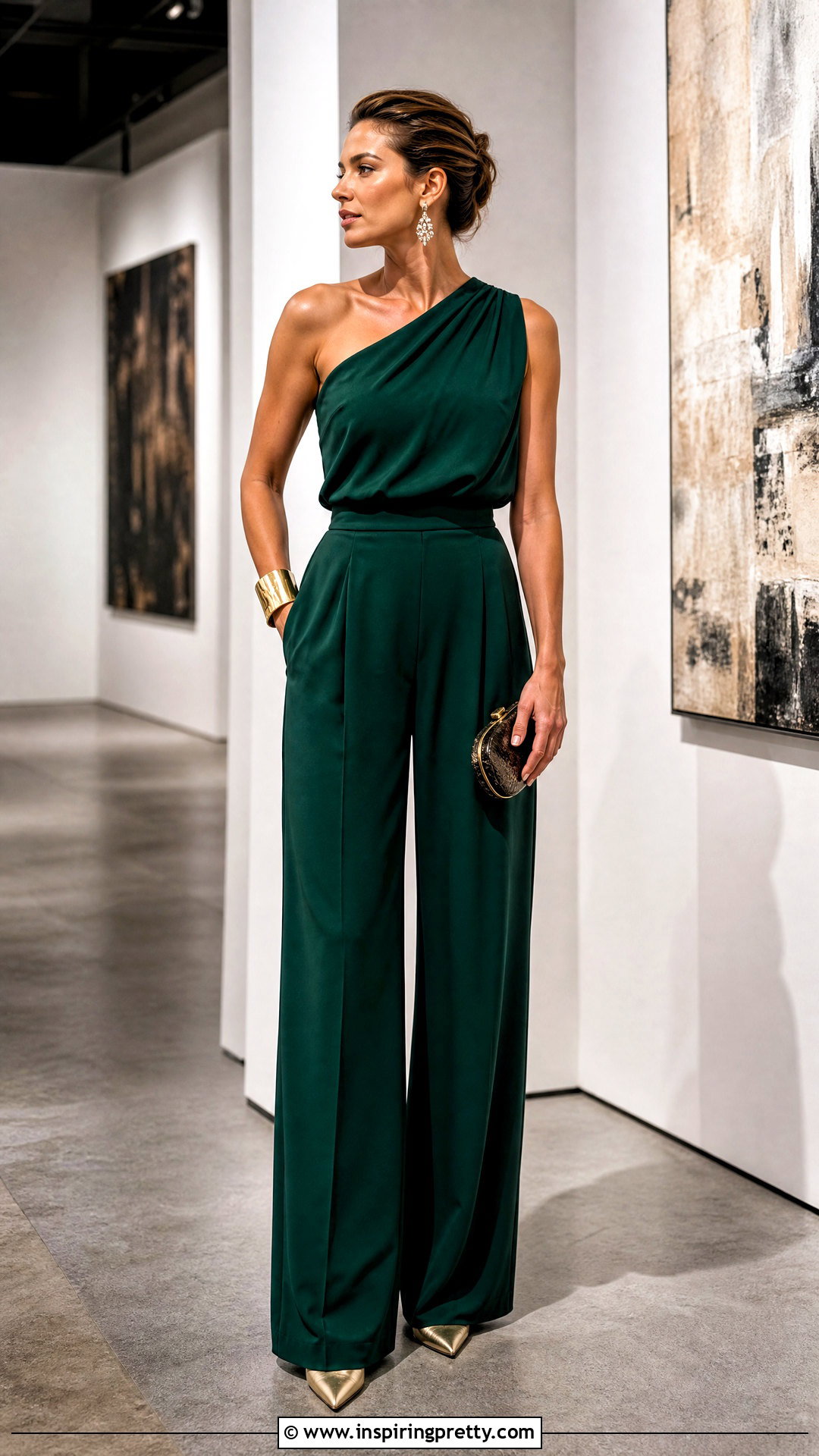 Classy One Shoulder Top And Trousers Outfit - 50 classy tops for women chic ideas