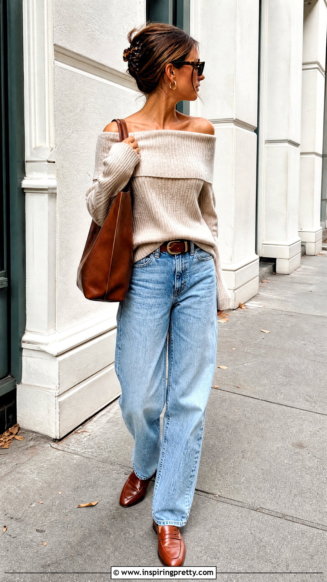 Claw Clip Twist With Off Shoulder Top - 50 off shoulder top hairstyle ideas