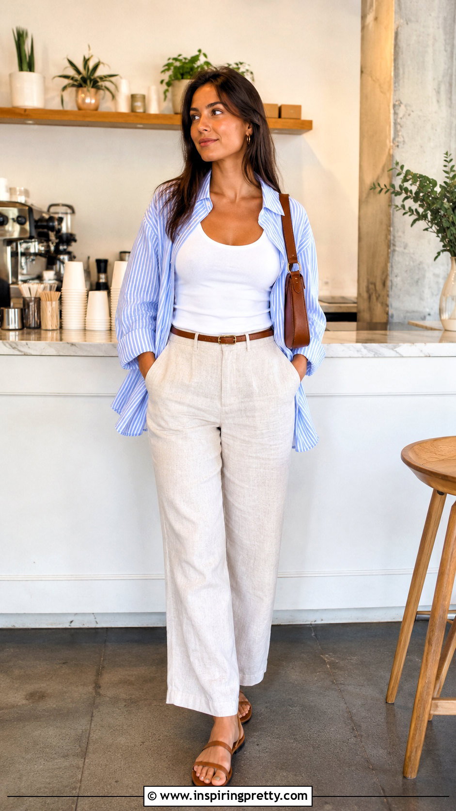 Clean Girl Tank Top With Linen Trousers - 50 tank top aesthetic ideas
