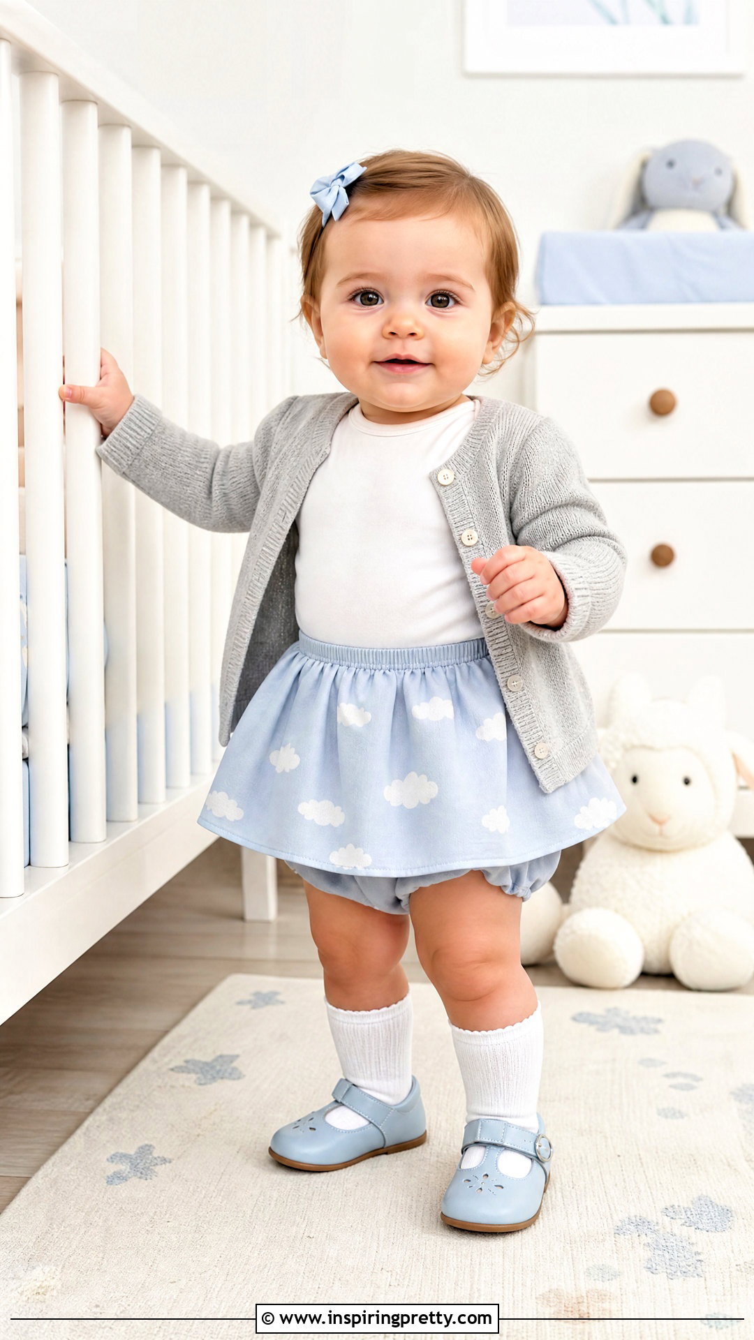 Cloud Print Baby Skirt Top Set - 50 baby skirt top designs