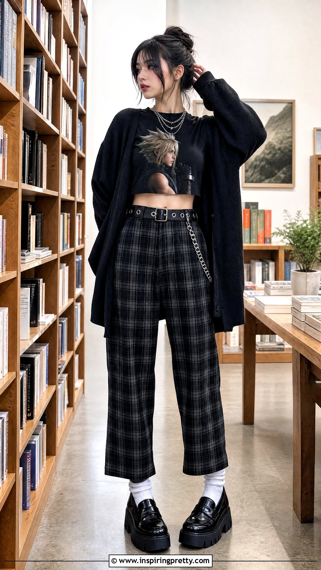 Cloud Strife Crop Top With Plaid Pants - 25 Cloud Strife Crop Top outfit ideas