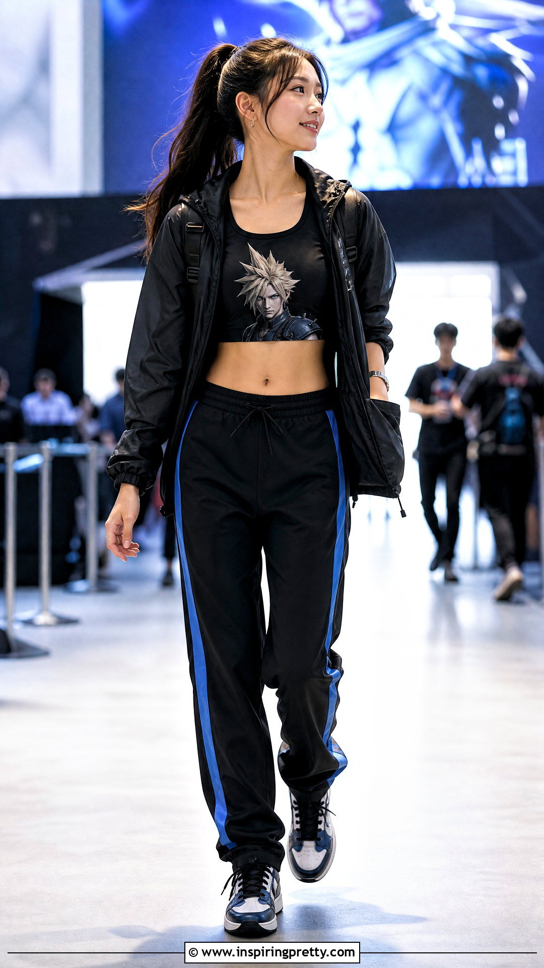 Cloud Strife Crop Top With Track Pants - 25 Cloud Strife Crop Top outfit ideas