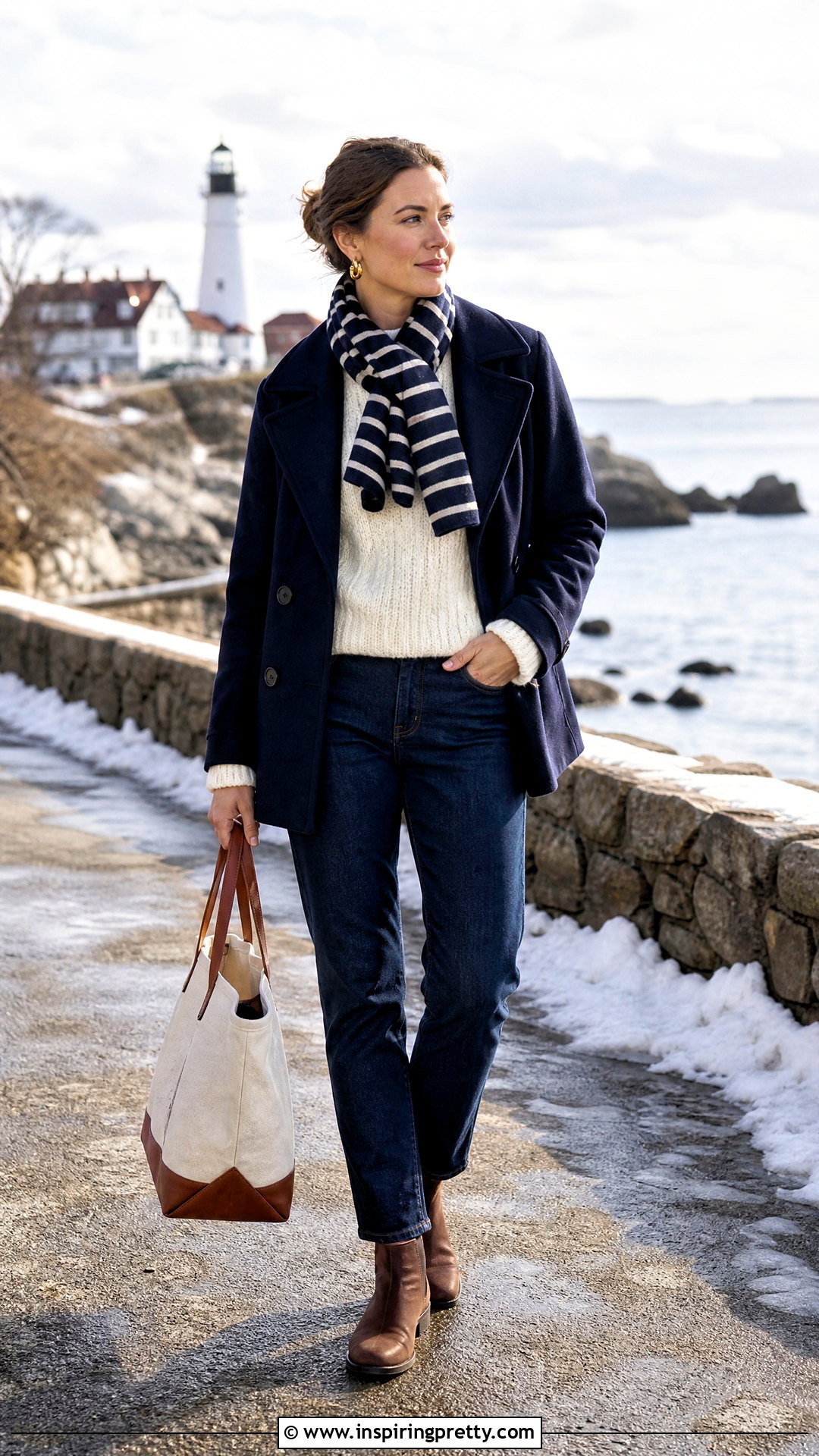 Coastal Grandmother Fisherman Sweater Outfit - 50 winter tops aesthetics
