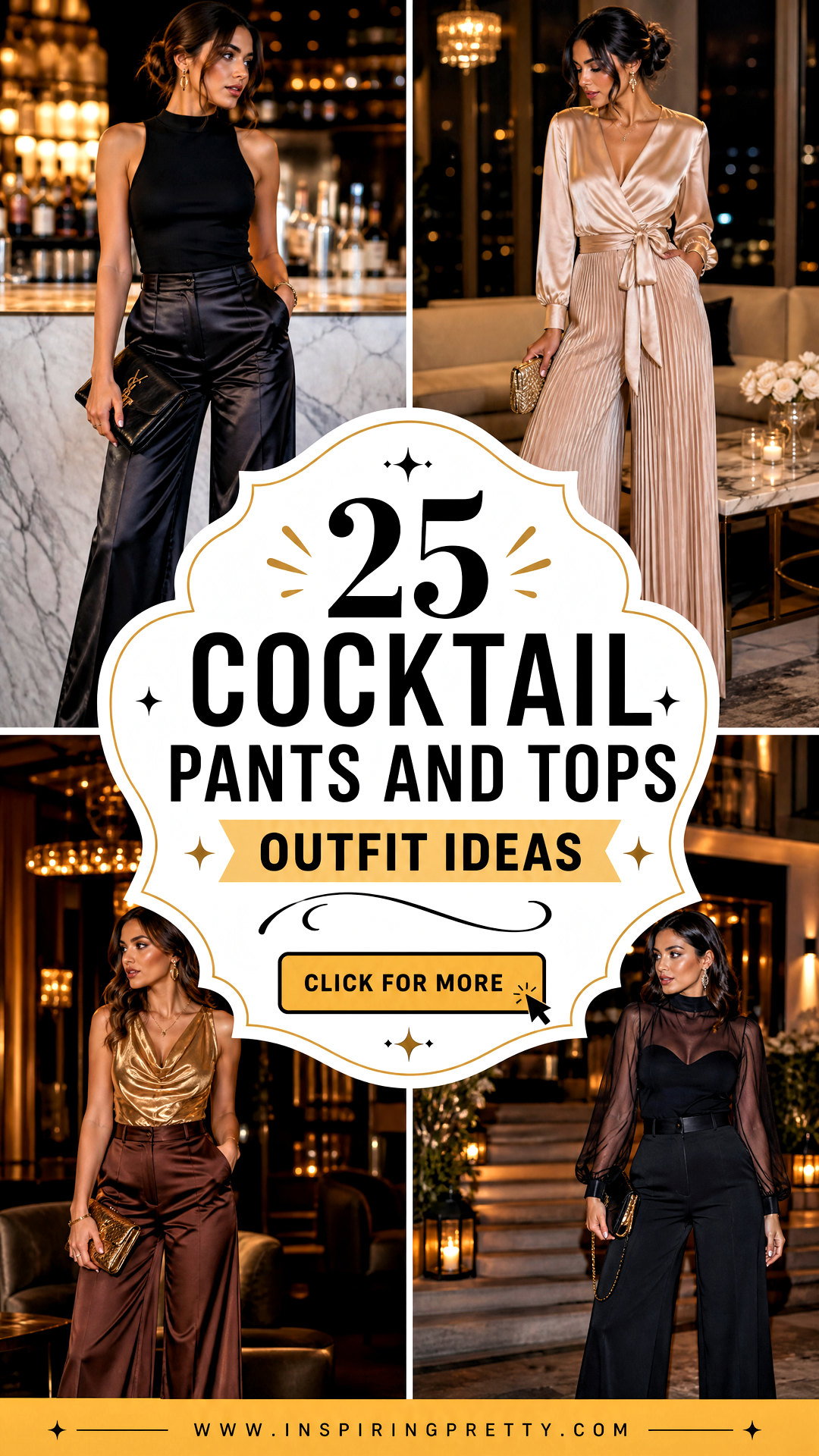 25 Cocktail Pants and Tops Outfit Ideas for Chic Party Nights - 25 Cocktail Pants and Tops Outfit Ideas for Chic Party Nights