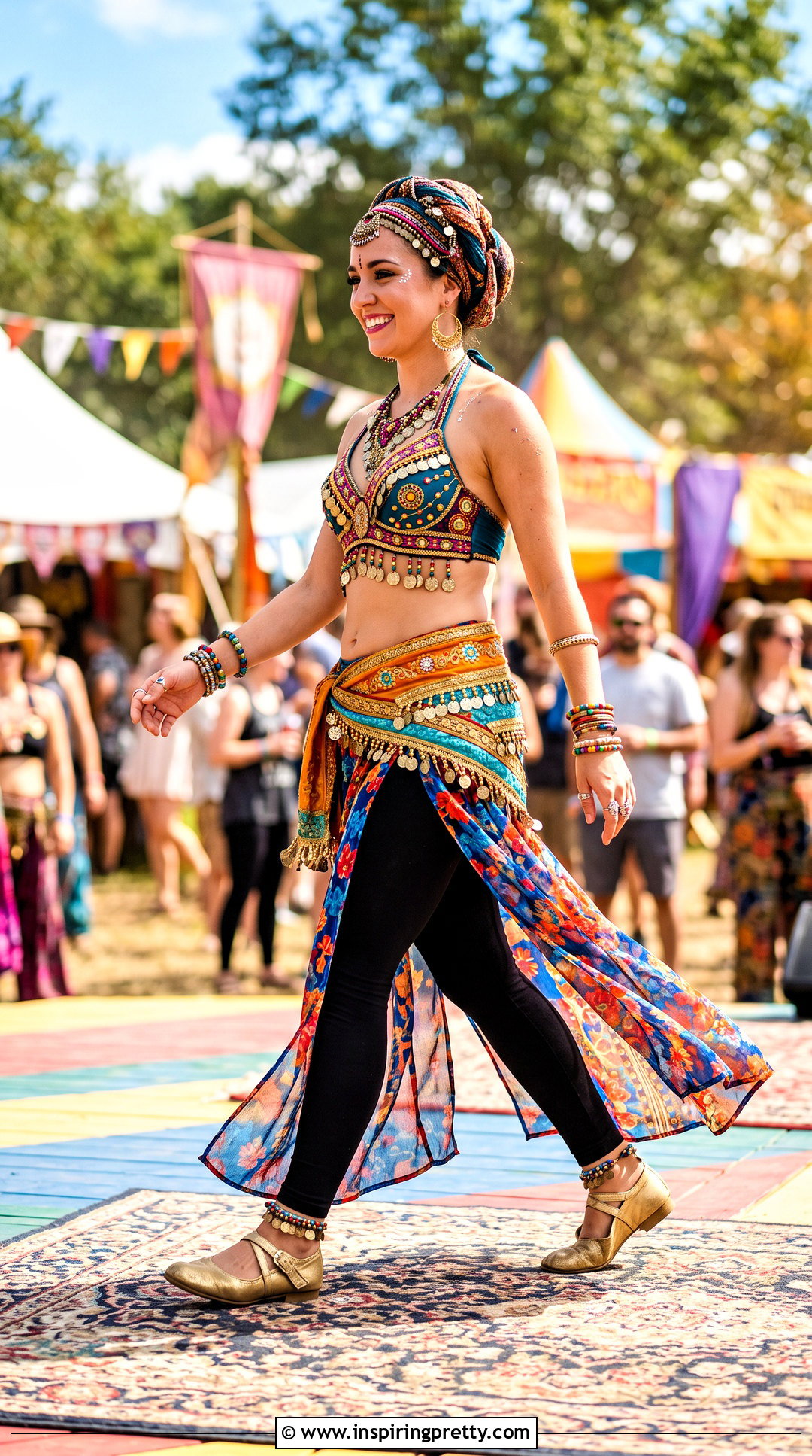Coin Choli Belly Dancing Top With Layered Pants - 25 belly dancing tops outfit ideas