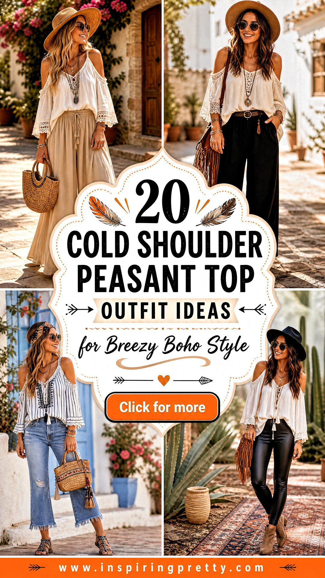 20 Cold Shoulder Peasant Top Outfit Ideas for Breezy Boho Style - 20 Cold Shoulder Peasant Top Outfit Ideas for Breezy Boho Style