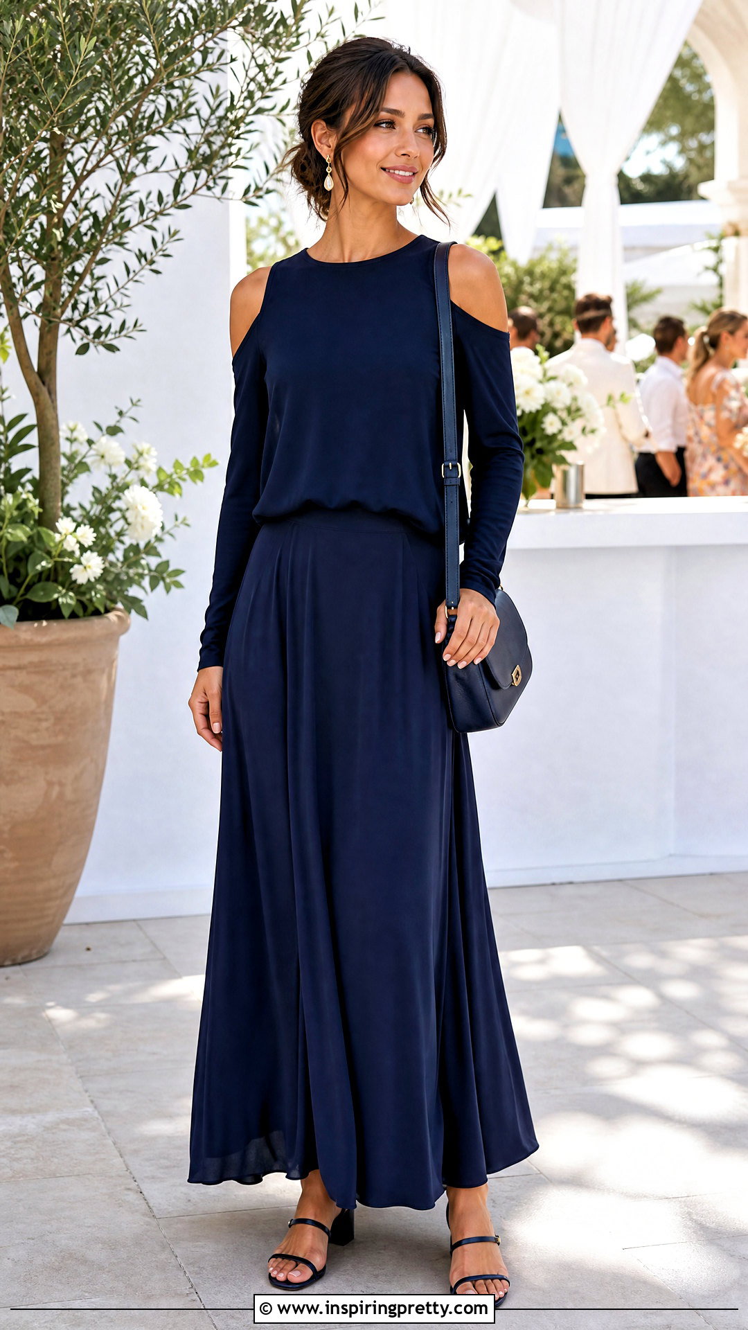 Cold Shoulder Top With Maxi Skirt - 50 latest tops for women
