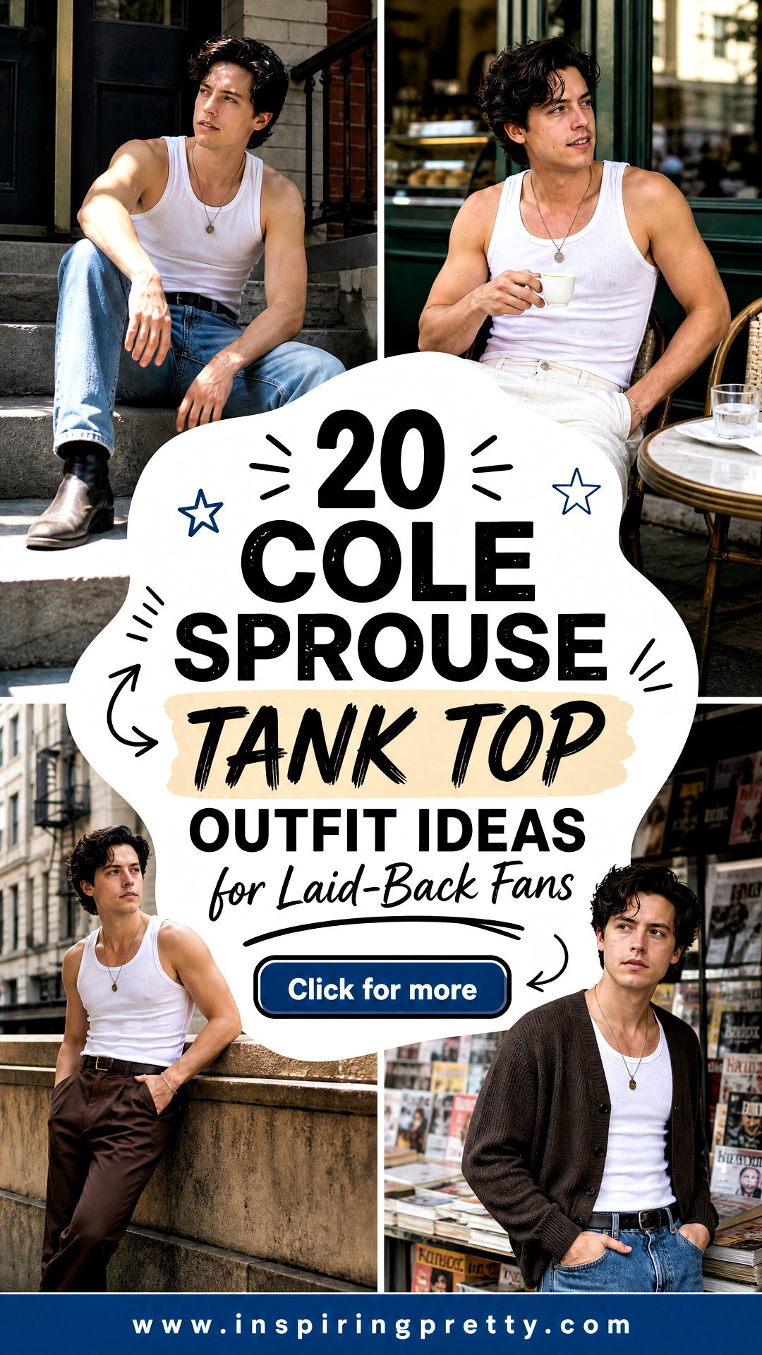 20 Cole Sprouse Tank Top Outfit Ideas for Laid-Back Fans - 20 Cole Sprouse Tank Top Outfit Ideas for Laid-Back Fans