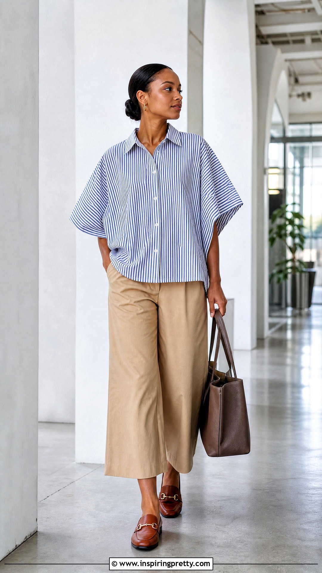 Collar Bubu Top With Culottes - 50 bubu top style ideas