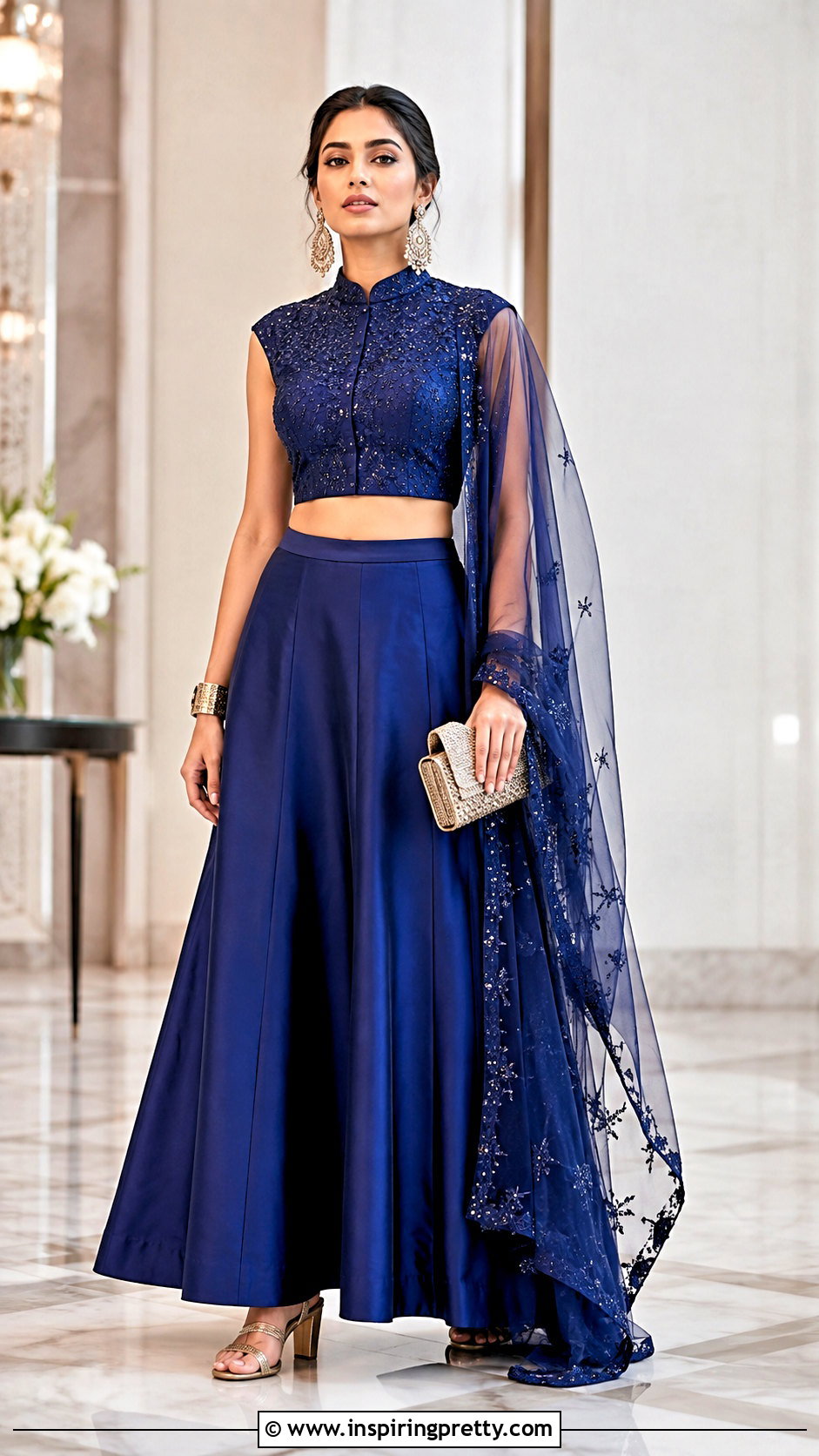 Collared Crop Top Lehenga - 50 Modern Lehenga Designs Crop Tops outfit ideas