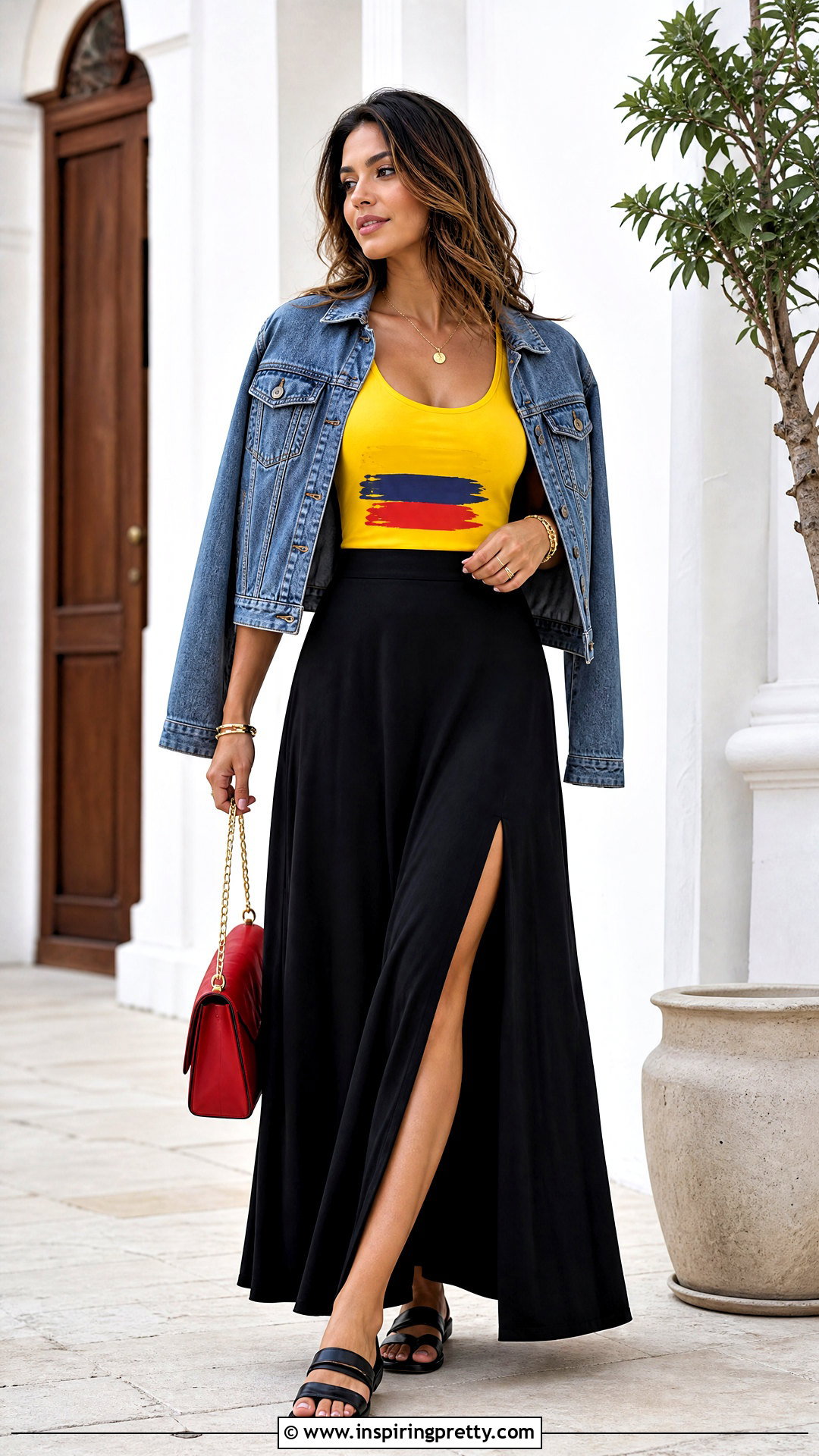 Colombia Tank Top With Black Maxi Skirt - 25 colombia tank top outfit ideas